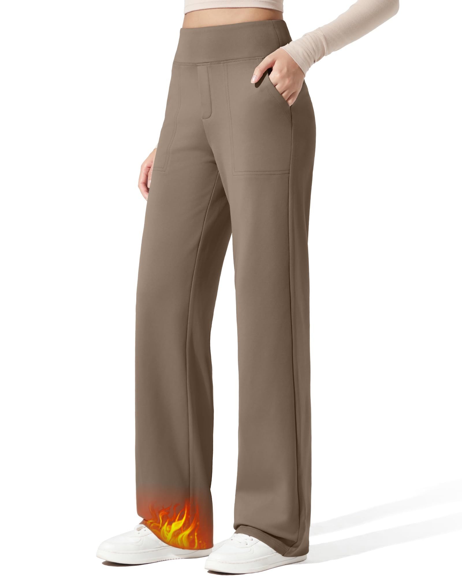 G4Free Thermohose Damen-Hosen mit Fleecefutter und Taschen, Jogginghose wei günstig online kaufen