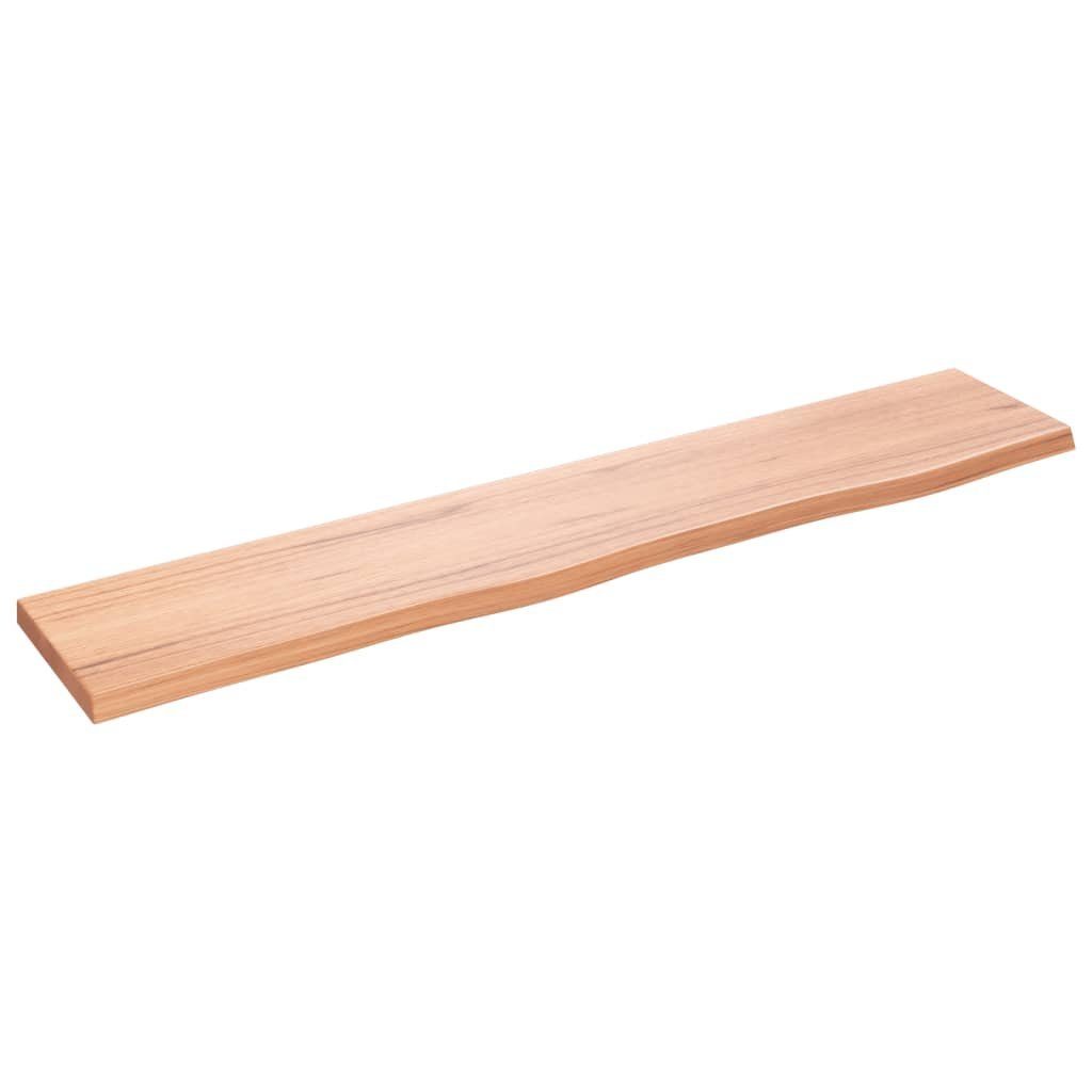Regal Wandregal Hellbraun 100x20x2 cm Massivholz Eiche Behandelt