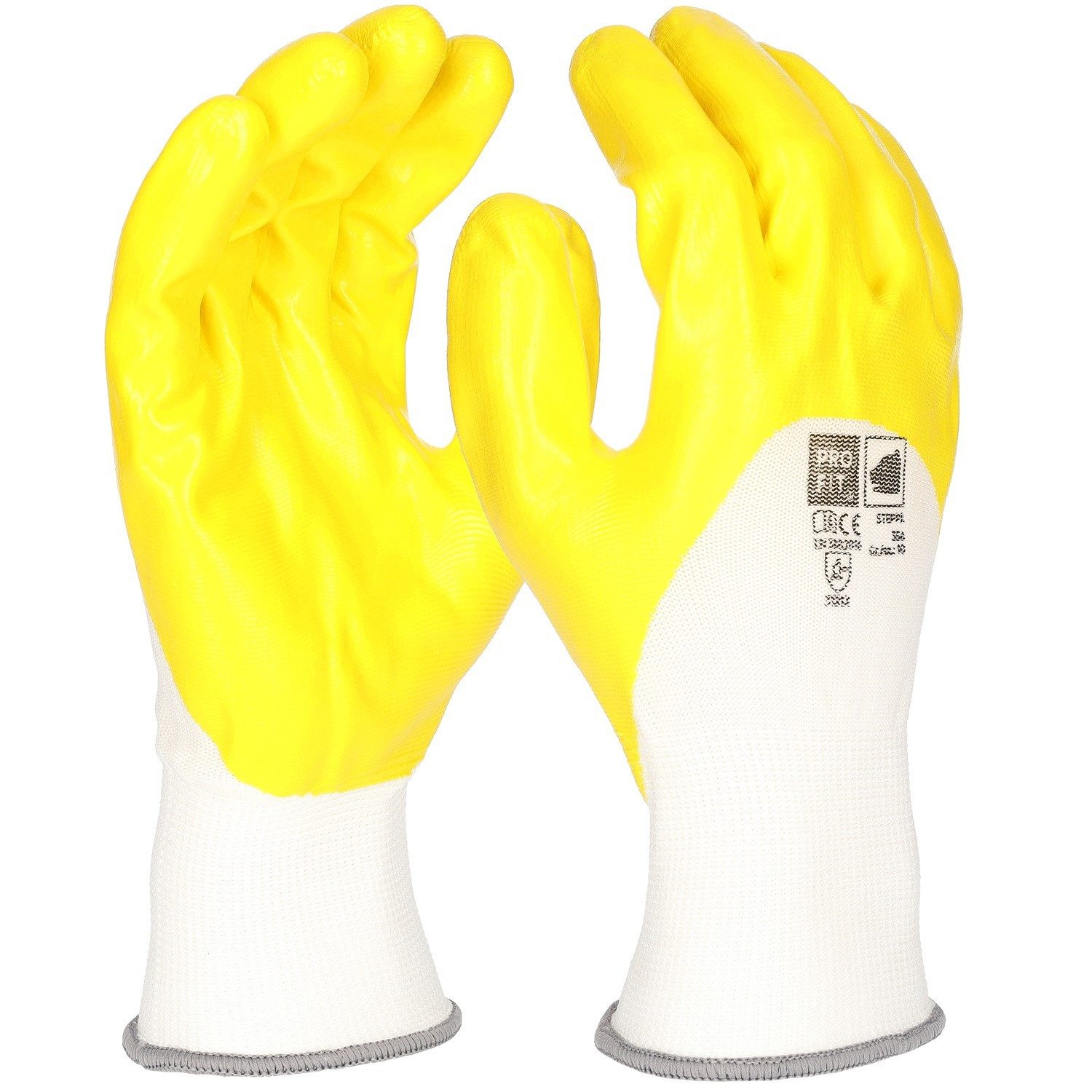 PRO FIT by Fitzner Arbeitshandschuhe STEPPE Nitril-Feinstrickhandschuh,3/4 beschichtet, gelb 10 (Packung à