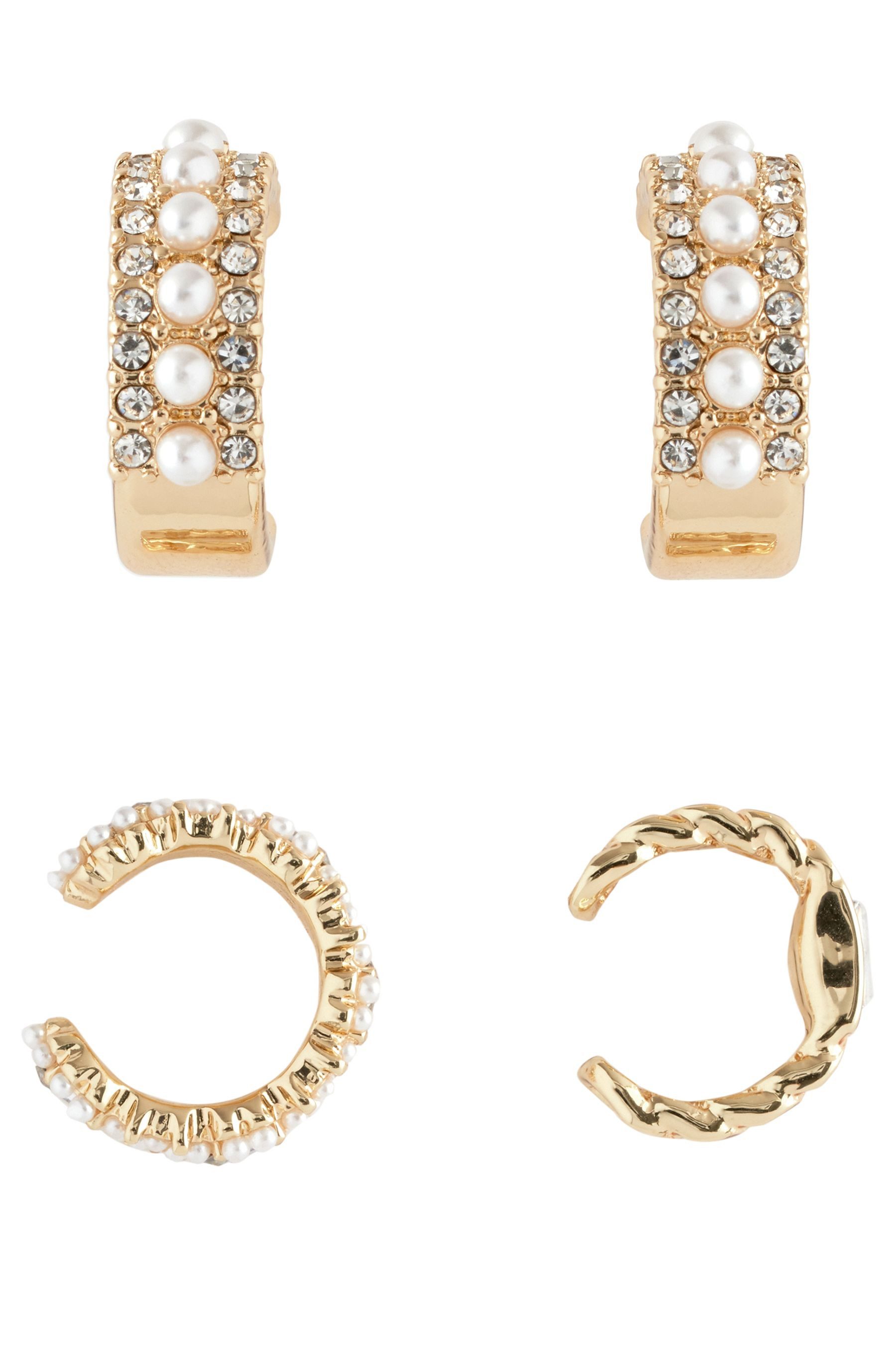 Next Creolen-Set Pack mit Glitzer-Creole...