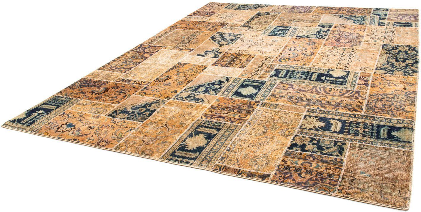 Teppich Patchwork - 301 x 240 cm - mehrfarbig, morgenland, rechteckig, Höhe: 7 mm, Wohnzimmer, Handgeknüpft, Einzelstück mit Zertifikat | Kurzflor-Teppiche