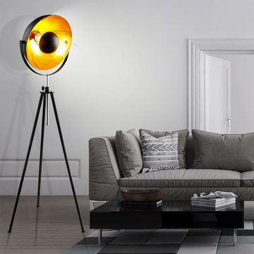 etc-shop LED Stehlampe, Leuchtmittel inklusive, Warmweiß, Steh Lampe schwarz Decken Fluter Scheinwerfer Wohnraum