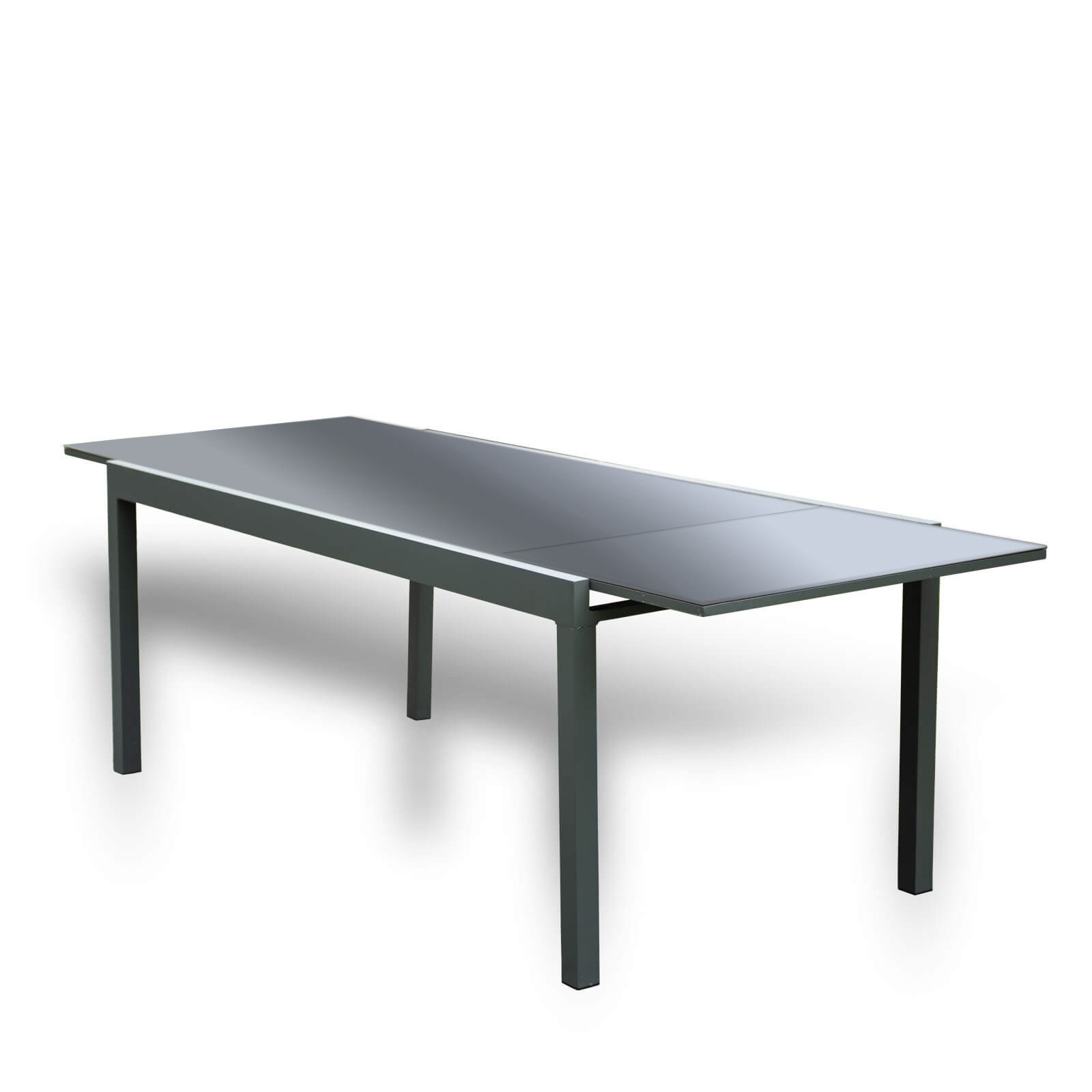 HOME DELUXE Sitzgruppe SOL MADERA, (Ausziehtisch, Terrassentisch, Balkontisch), schnell ausziehbar 180 - 240 cm, aus robustem Aluminium, Gartenmöbel