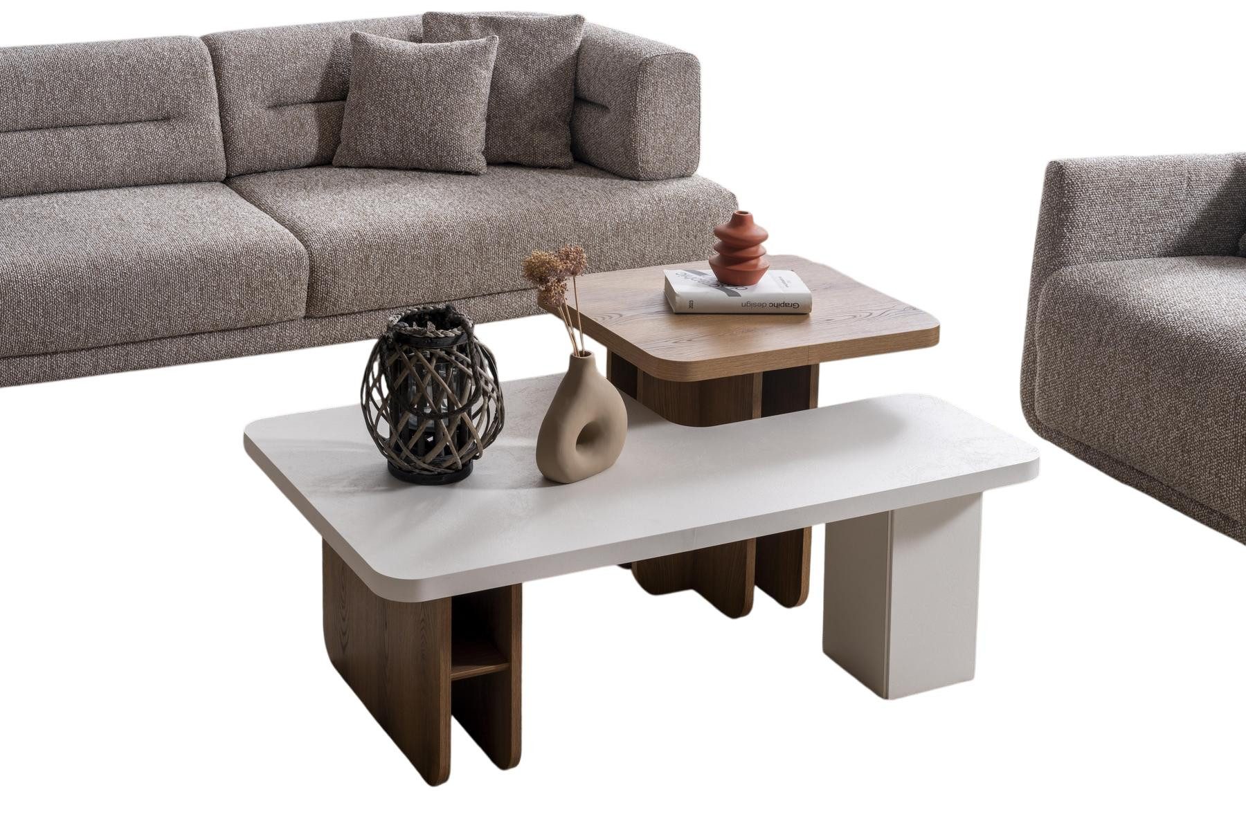 JVmoebel Couchtisch Eleganter Couchtisch aus Holz in Weiß mit stilvollem Design (Packung), Made in Europe