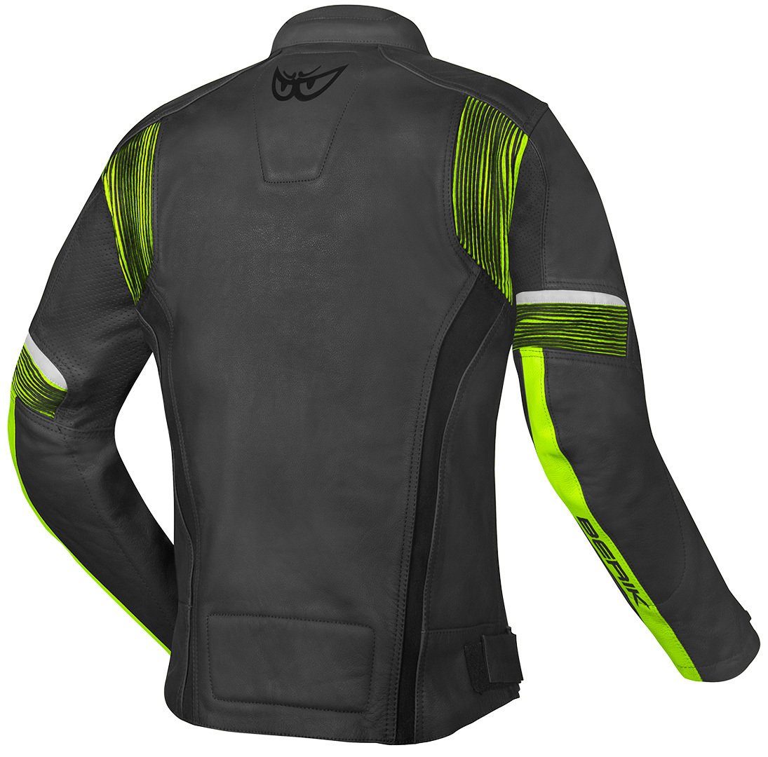 Motorradjacke Berik Black/Yellow Motorrad Flexius Lederjacke