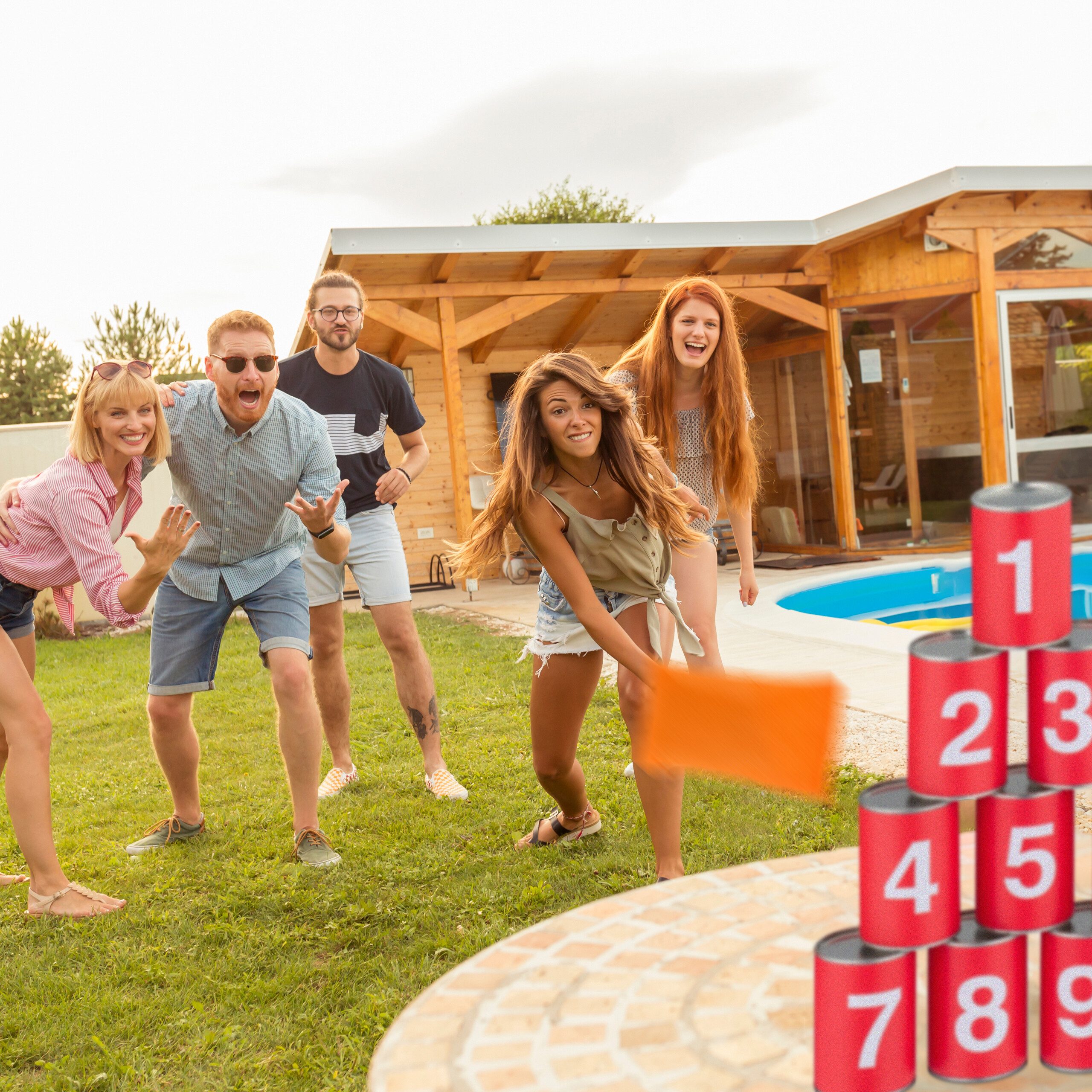 relaxdays Spiel Dosenwerfen für Kinder