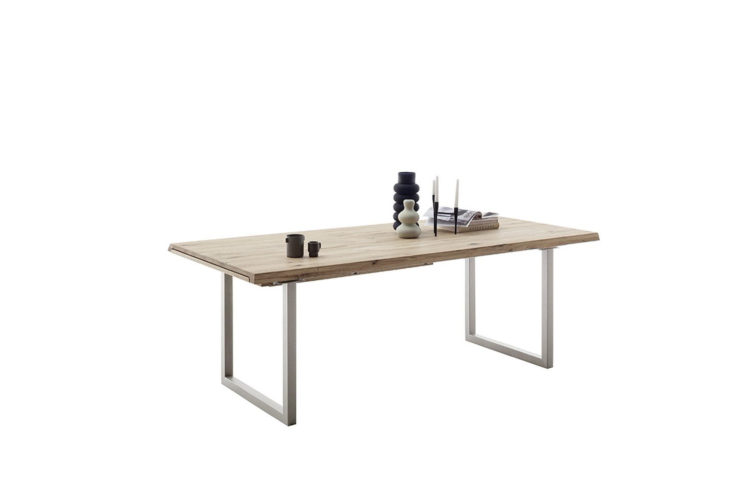 freiraum Tischgestell BROOKLYN (2er Set), (2er Set) U-Form in Edelstahl silber - 78x68x15 (BxHxT)