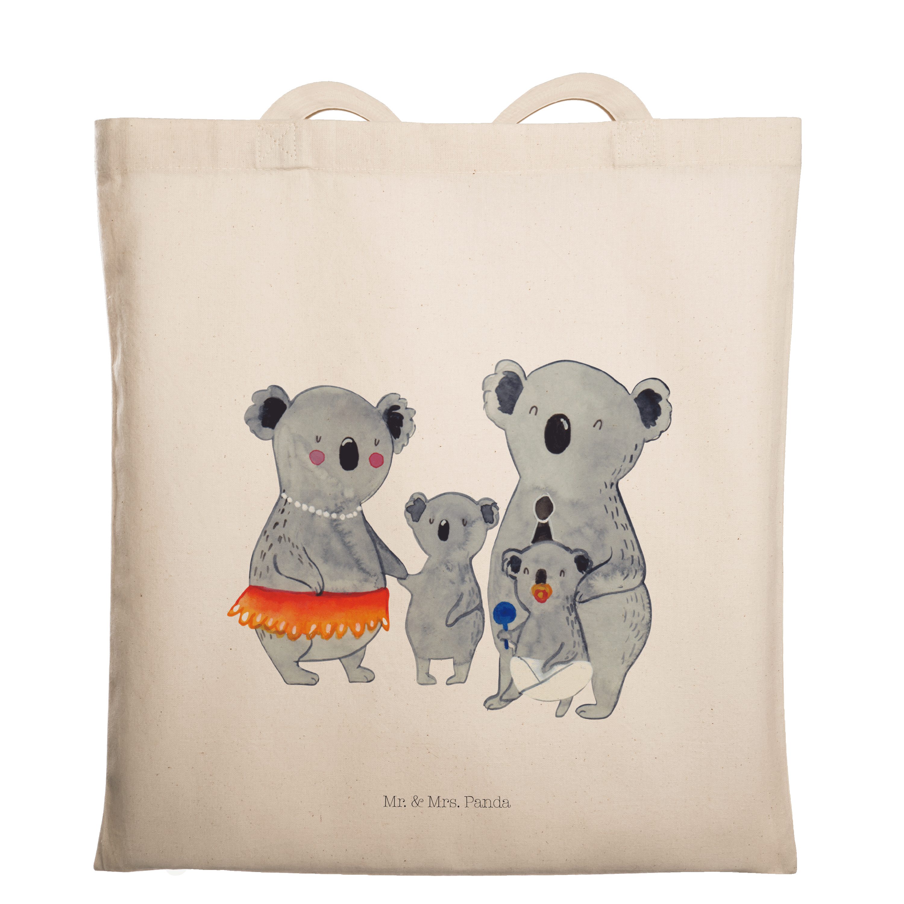 Mr. & Mrs. Panda Tragetasche Koala Familie - Transparent - Geschenk, Mama, quality time, Oma, Schw (1-tlg)