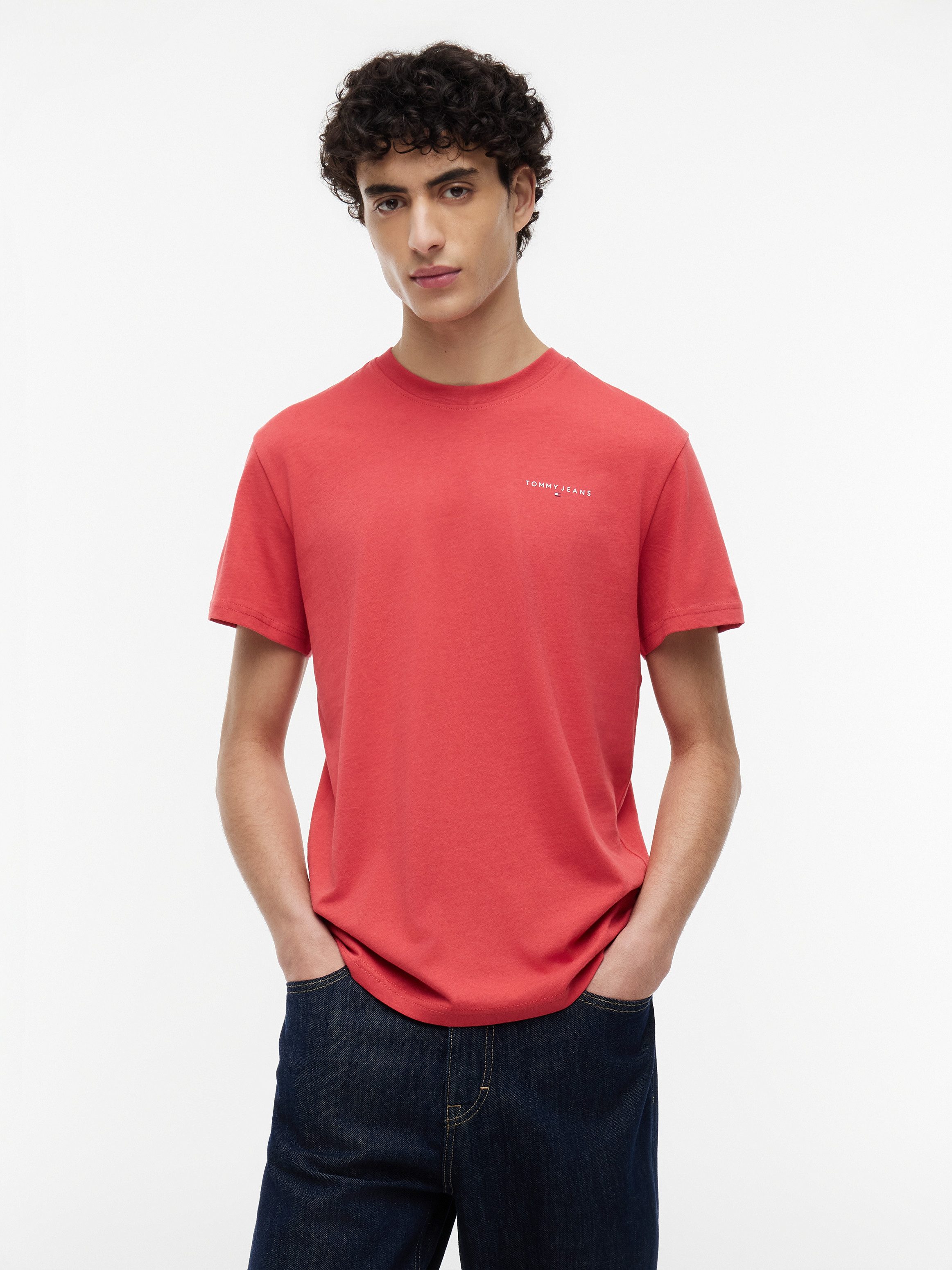 Tommy Jeans T-Shirt TJM SLIM LINEAR CHEST TEE EXT Mit Rundhalsausschnitt