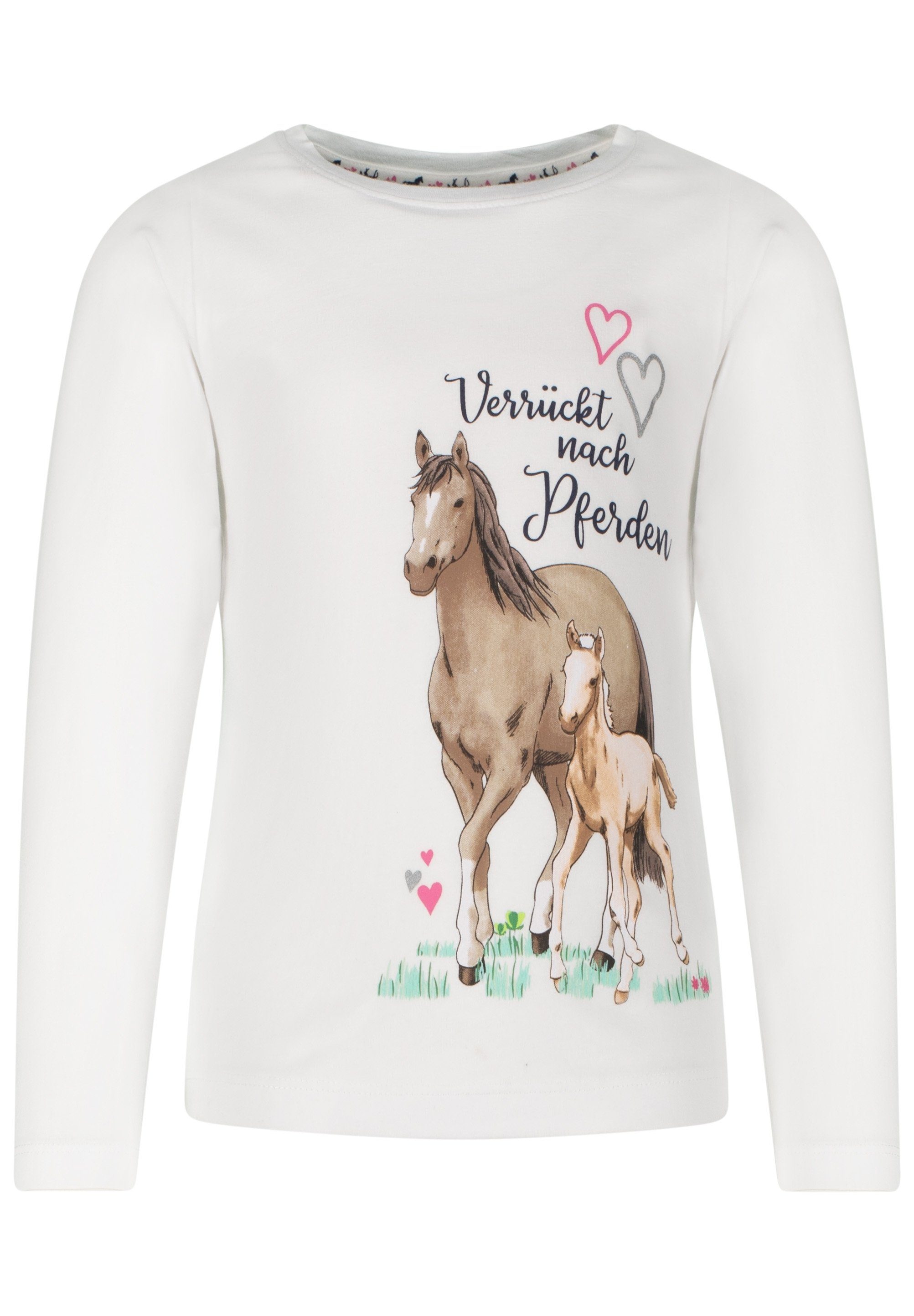 PEPPER Glitter navy Print L/S SALT (1-tlg) Horses AND T-Shirt