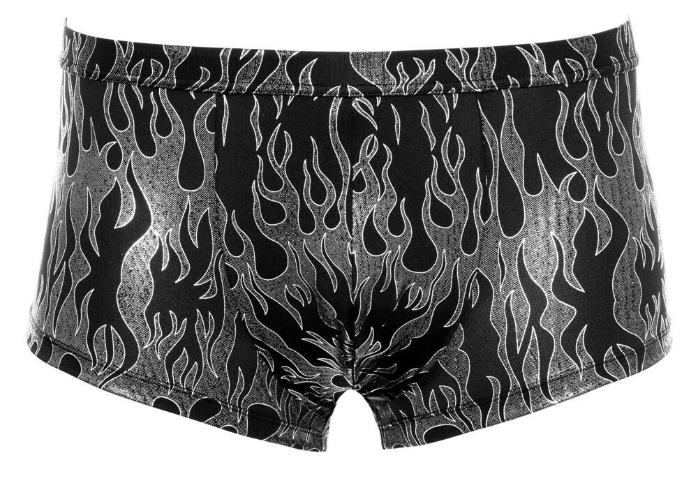 Svenjoyment Boxershorts Boxershorts mit Flammenmuster im Metallic-Design - silber (1-St) Weich & elastisch für hohen Tragekomfort