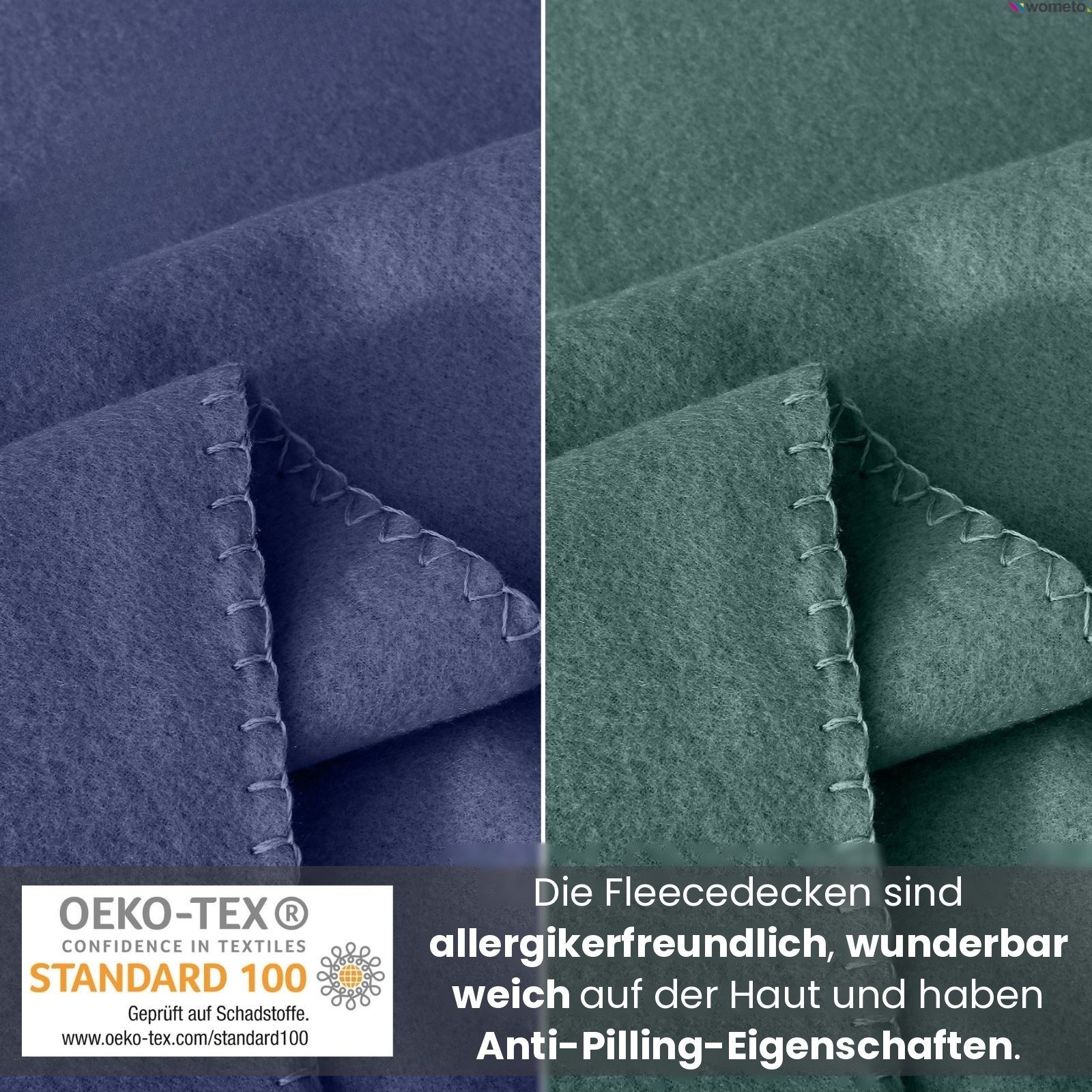 Wohndecke 2er Set eco-line Fleecedecke ca. 130x160, wometo, OEKO-TEX®, 100% recyceltes Material, Antipilling – Bild 4 von 5