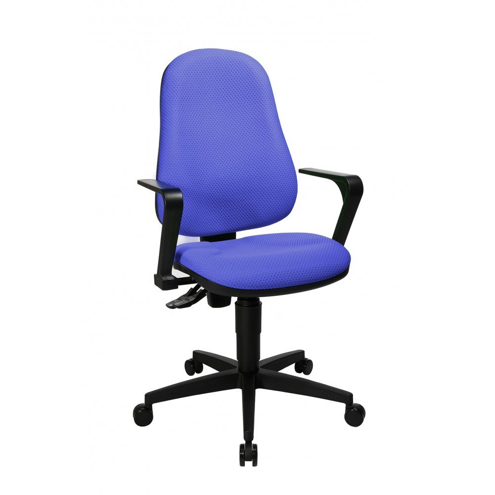 TOPSTAR Drehstuhl Hochwertiger Drehstuhl blau Bürostuhl mit Armlehnen ergonomische Form Made in Germany