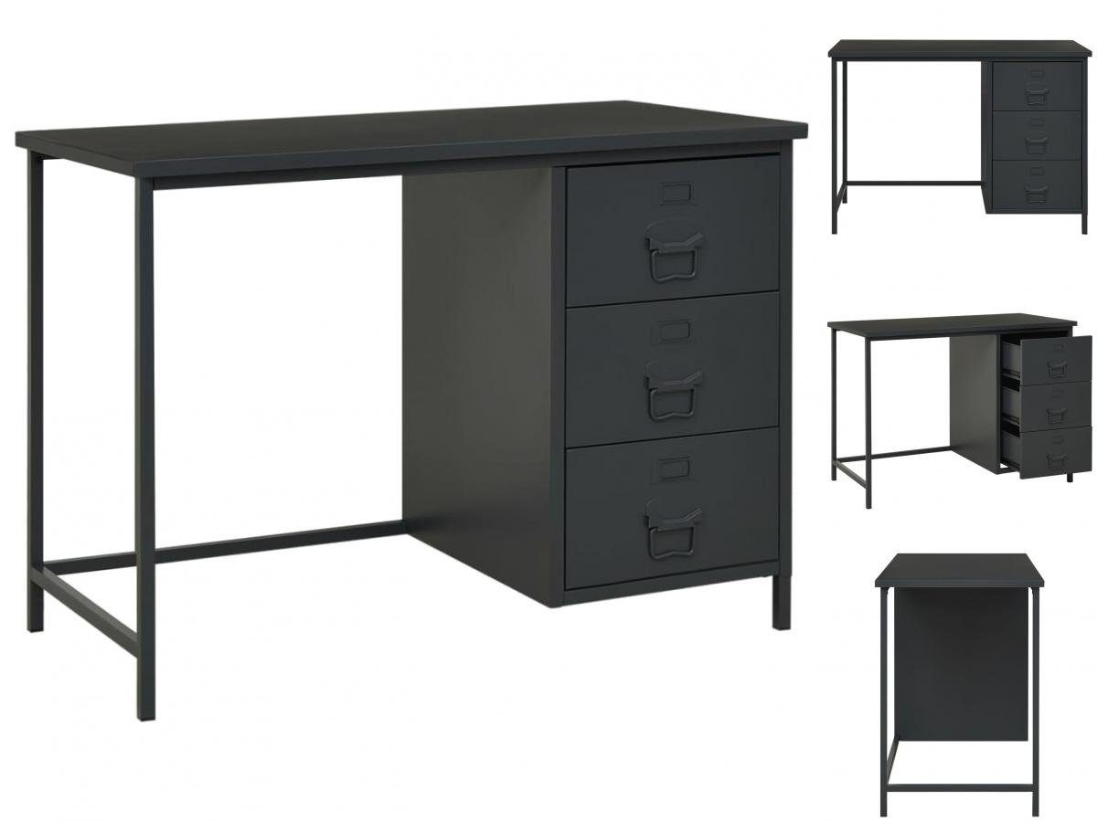 vidaXL Schreibtisch Schreibtisch Arbeitstisch Computertisch Industrie-Stil mit Schubladen Anthrazit | Anthrazit