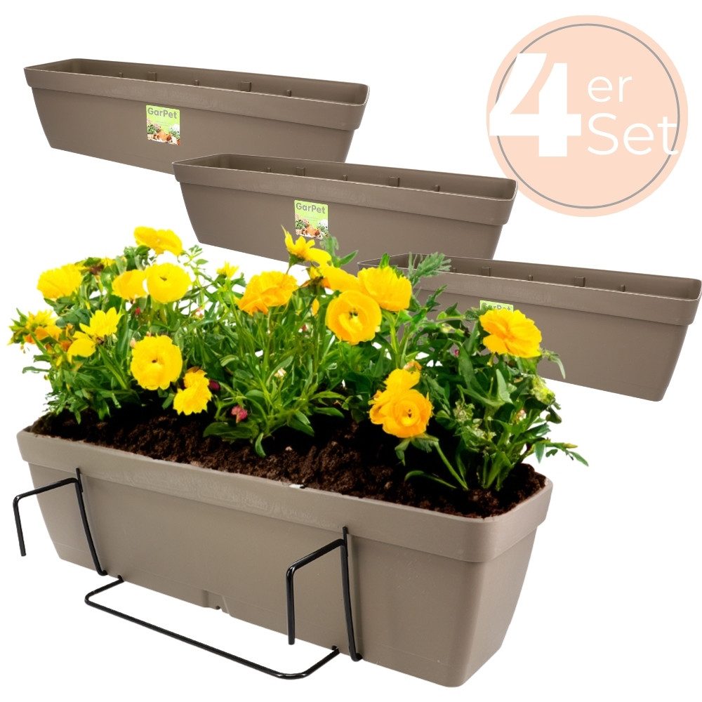 GarPet Balkonkasten 4x Blumenkasten Balkon Geländer günstig online kaufen