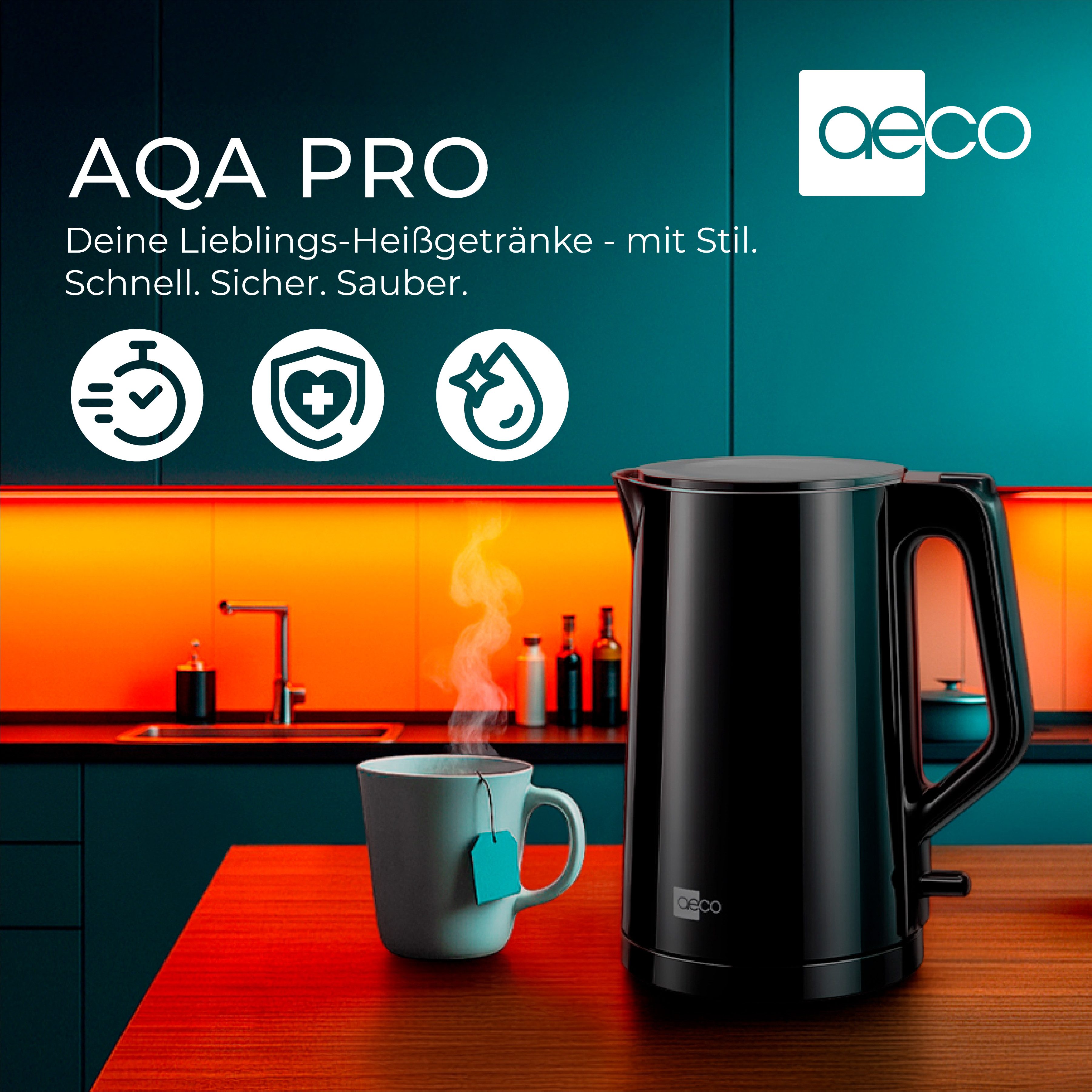 AECO Wasserkocher AQA PRO, 1,5 l, 1800 W