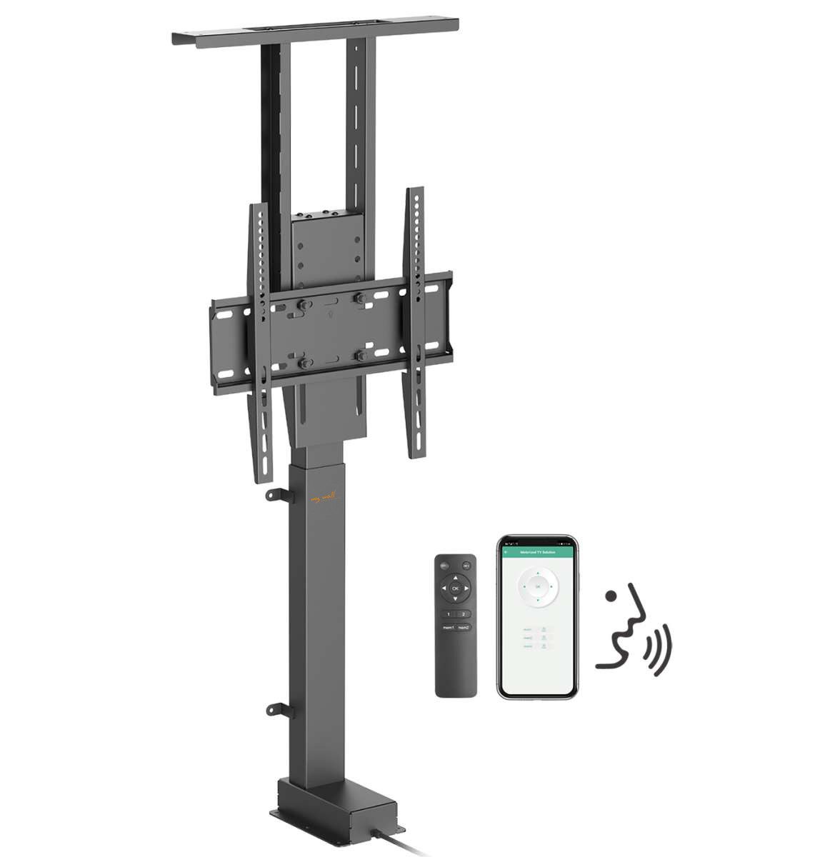 my wall TV-Ständer HP63AL, (bis 55 Zoll, elektrischer TV Lift per Tuya-App oder Fernbedienung)
