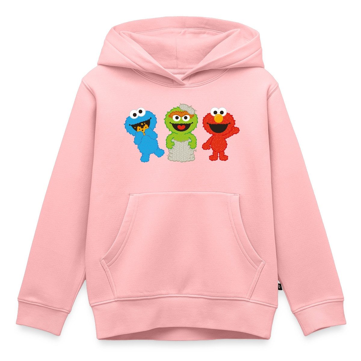 Spreadshirt Hoodie Sesamstraße Baby Krümelmonster, Oscar & Elmo Kinder Premium Hoodie (1-tlg)
