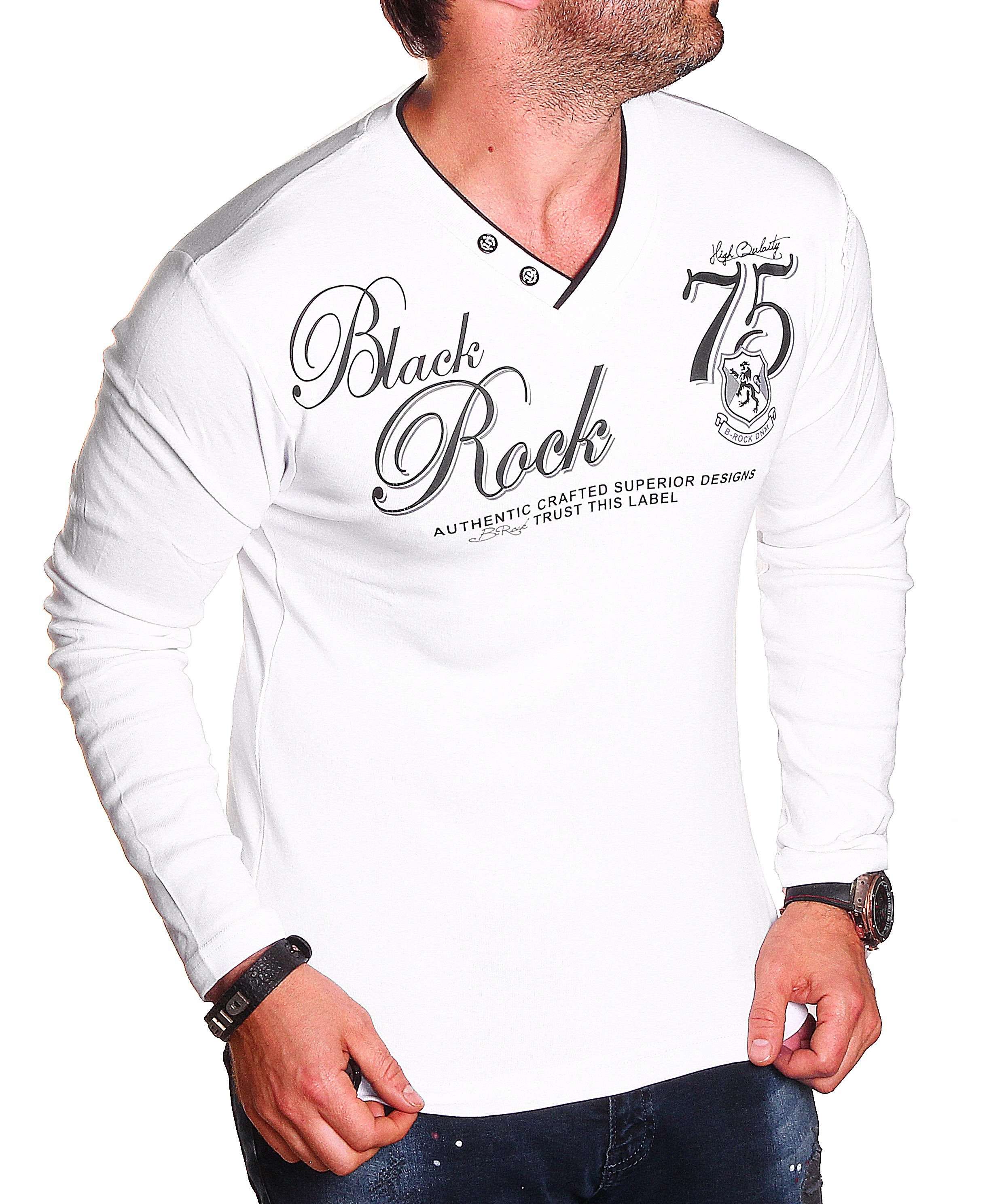 BLACKROCK Henleyshirt Langarm-Henleyshirt mit Farbdruck günstig online kaufen