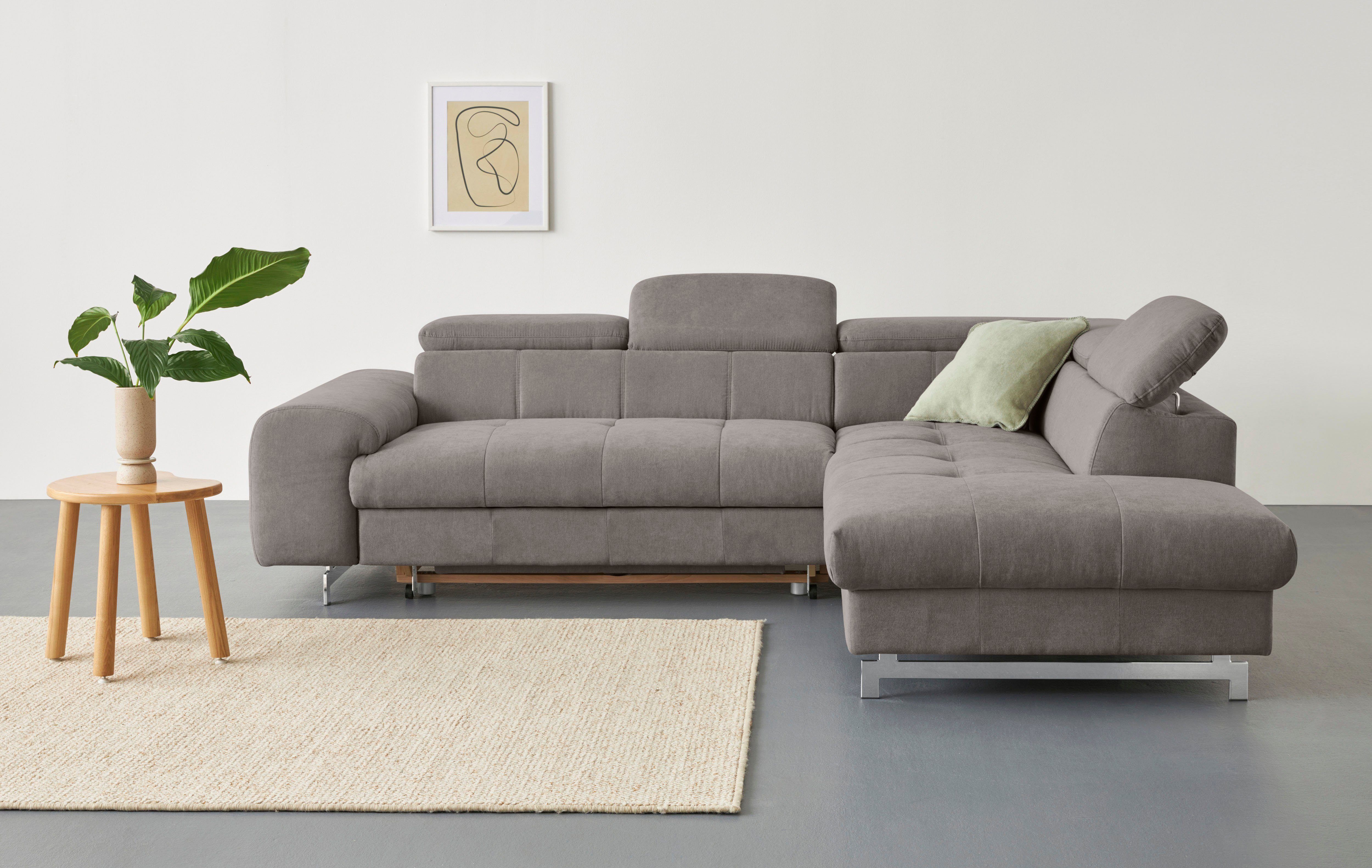 COTTA Ecksofa Chef L-Form, mit Kopfteilverstellung, günstig online kaufen