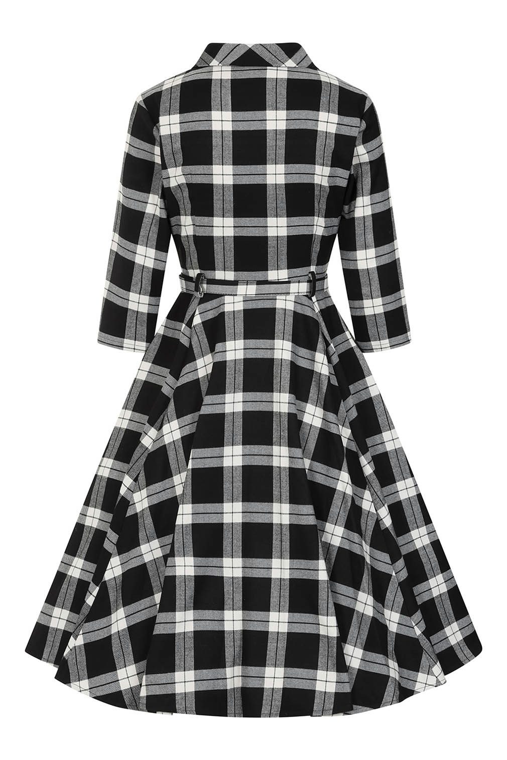Hearts & Roses London A-Linien-Kleid Lacey Tartan Retro Vintage Fit-N-Flare 50er