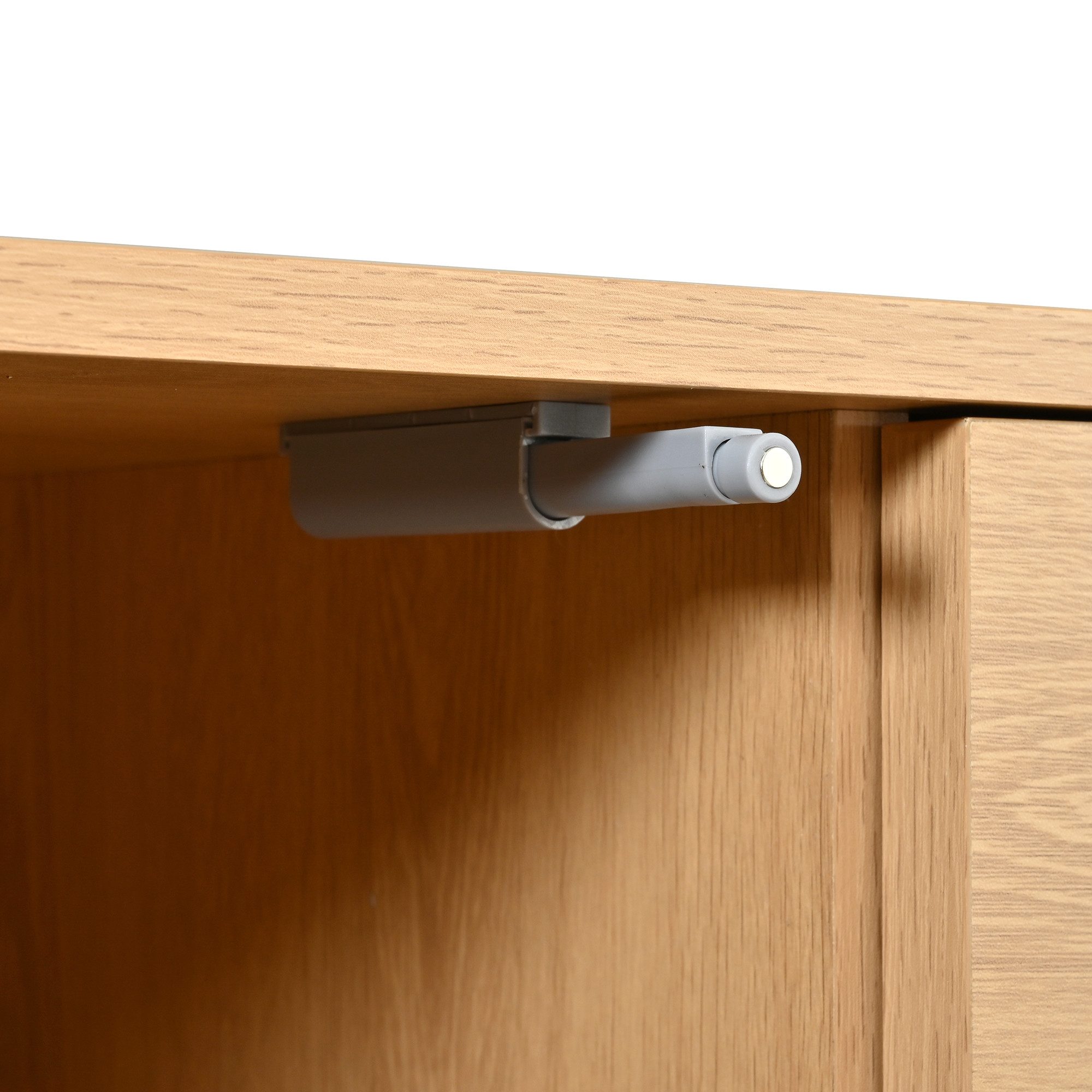 HAUSS SPOLE Sideboard mit 3 Schubladen,Kommode Stauschrank mit Seilgeflecht-Türen,Natur (Beistellschrank Flurschrank mit zwei Türen und drei Schubladen für Aufbewahrung), Buffetschrank mit Holzgriffe und Kugelfüße