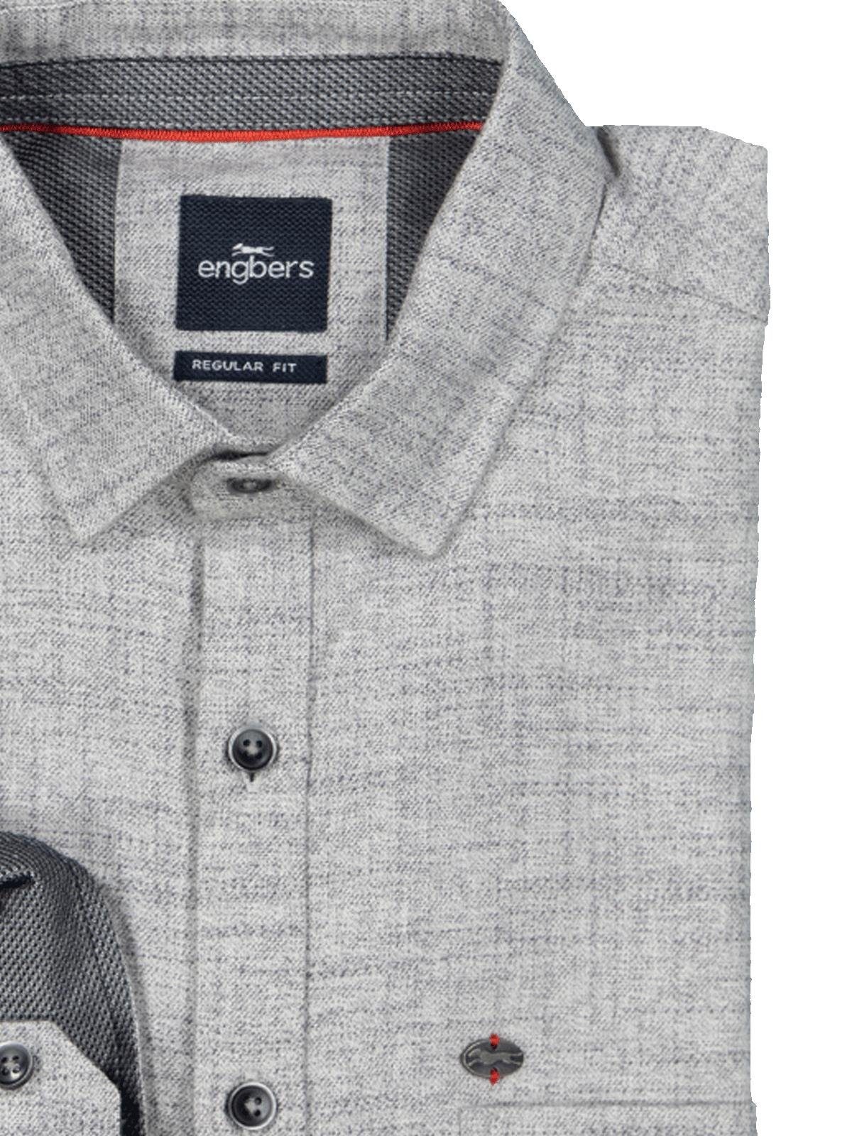 Engbers Langarmhemd engbers Herren Langarm-Hemd uni, Silbergrau