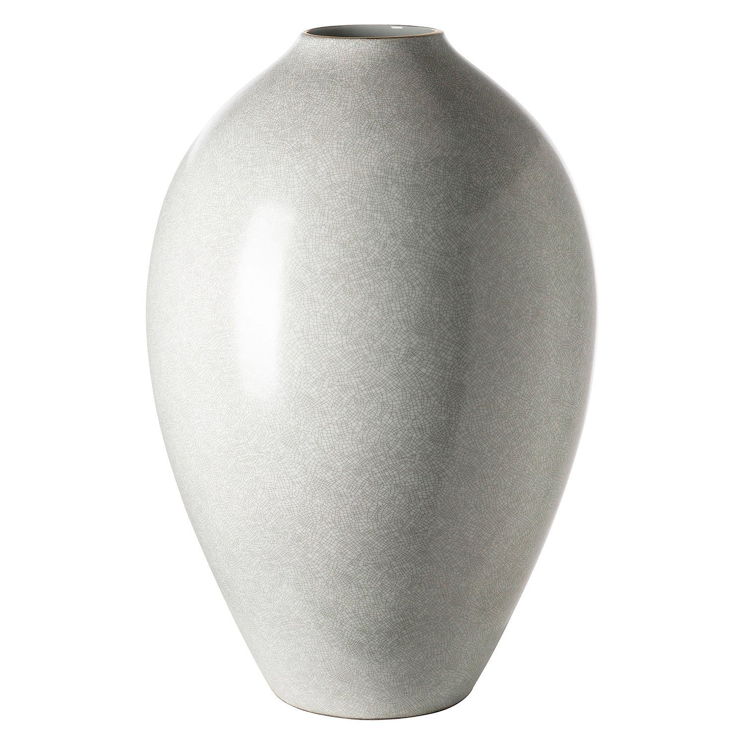 Fink Bodenvase AGNETA Bodenvase - H.50cm x D.34cm - Porzellan - hellgrau/weiß (Bodenpflanzenbehälter - Bodenblütenhalter), Elegante Dekovase - Blumenvase & Ziervase für stilvolle Akzente