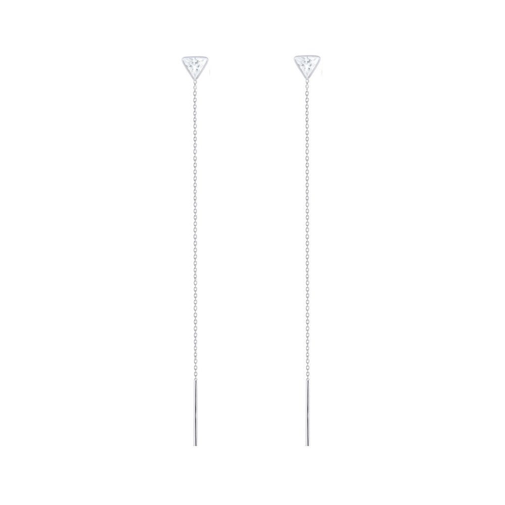 ALEXANDER YORK Paar Ohrhänger Kette (11 cm) mit DREIECK ZIRKONIA weiß, 2-tl günstig online kaufen