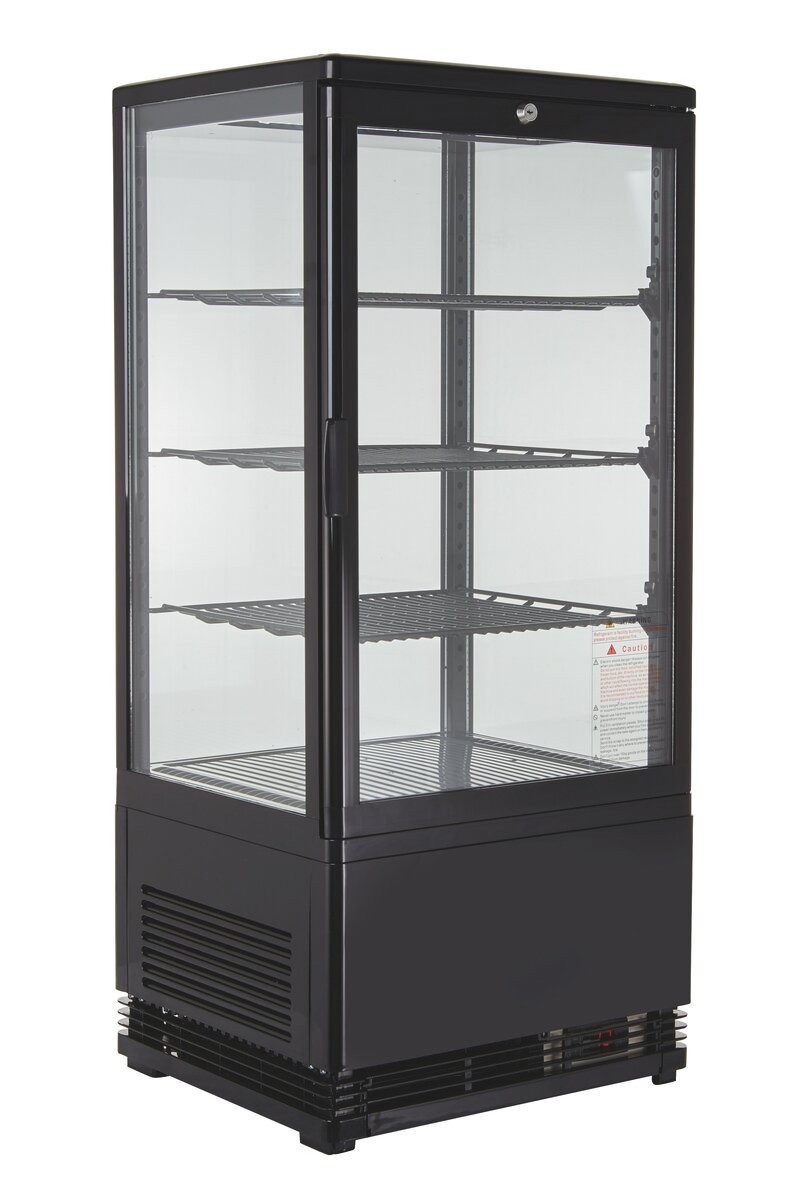 GastroHero Kühlschrank KV-78S Kühlvitrine 78 L - LED mit Glastür I abschließbar, 95.5 cm hoch, 42.5 cm breit