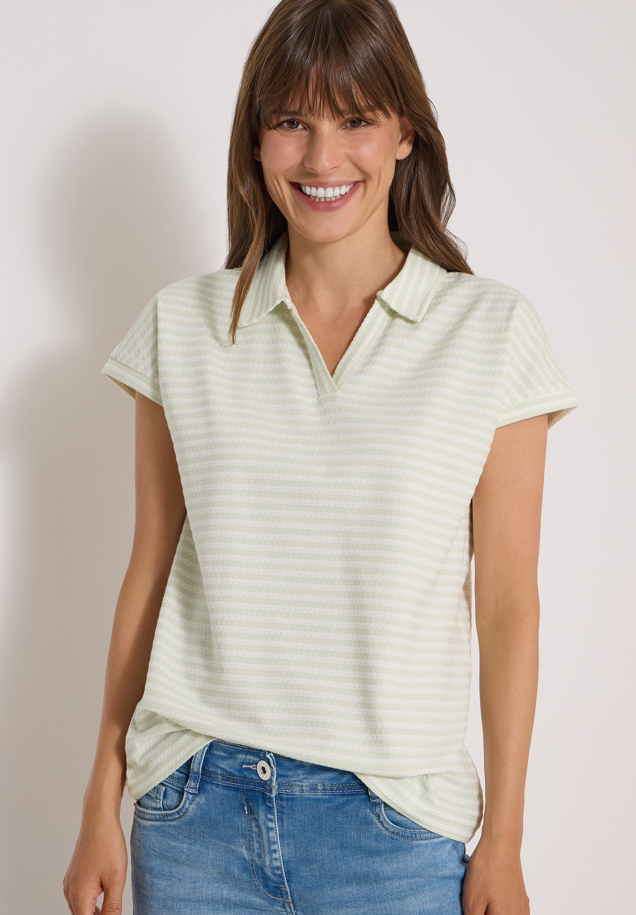 CECIL Poloshirt im Streifendesign