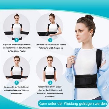 Rnemitery Rückenbandage Haltungskorrektur Rücken Schulter Geradehalter für Damen Herren