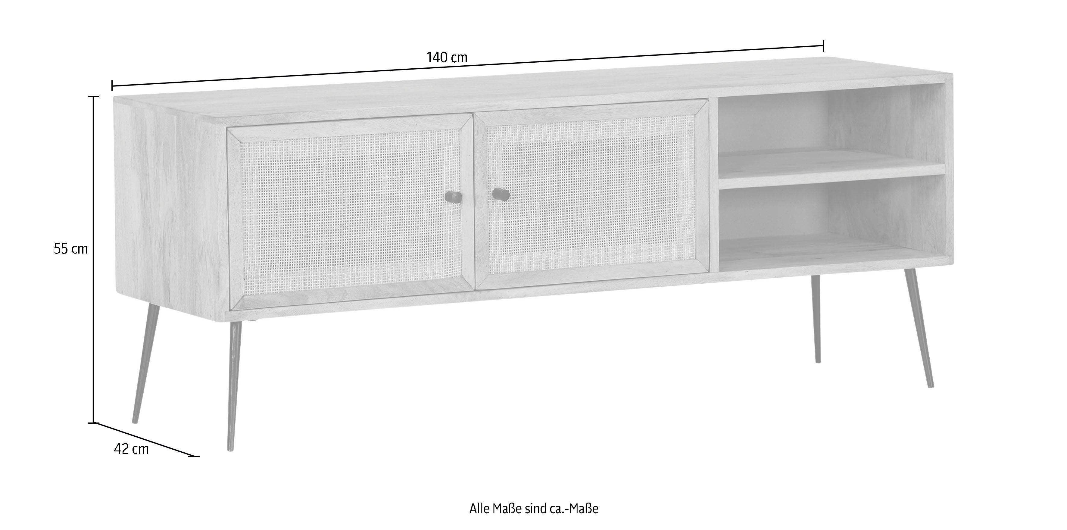 Gutmann Factory Lowboard Liam, Kommode mit Rattangeflecht