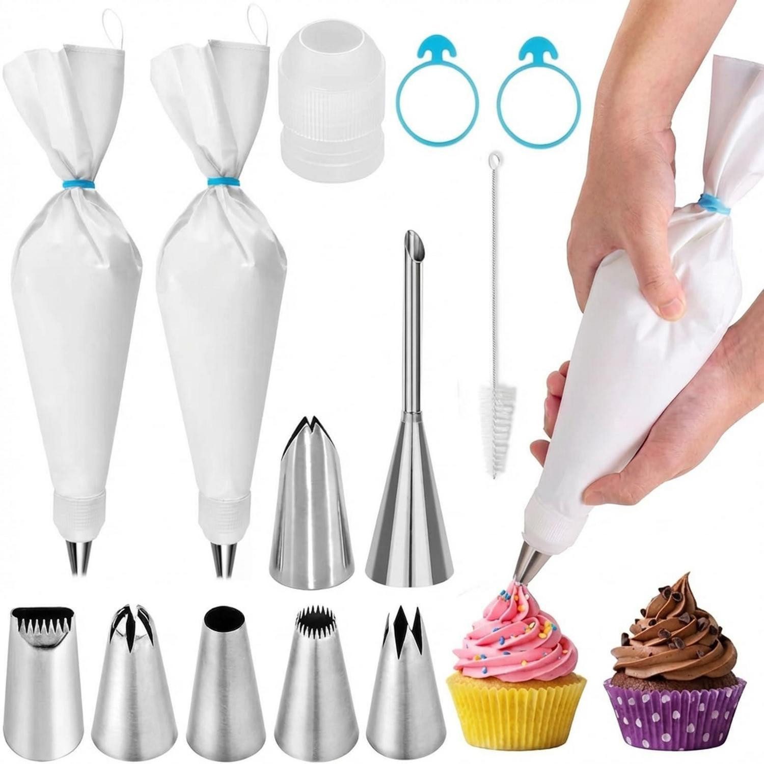 LuxusKollektion Spritzbeutel Spritzbeutel Set 14-teilig wiederverwendbar