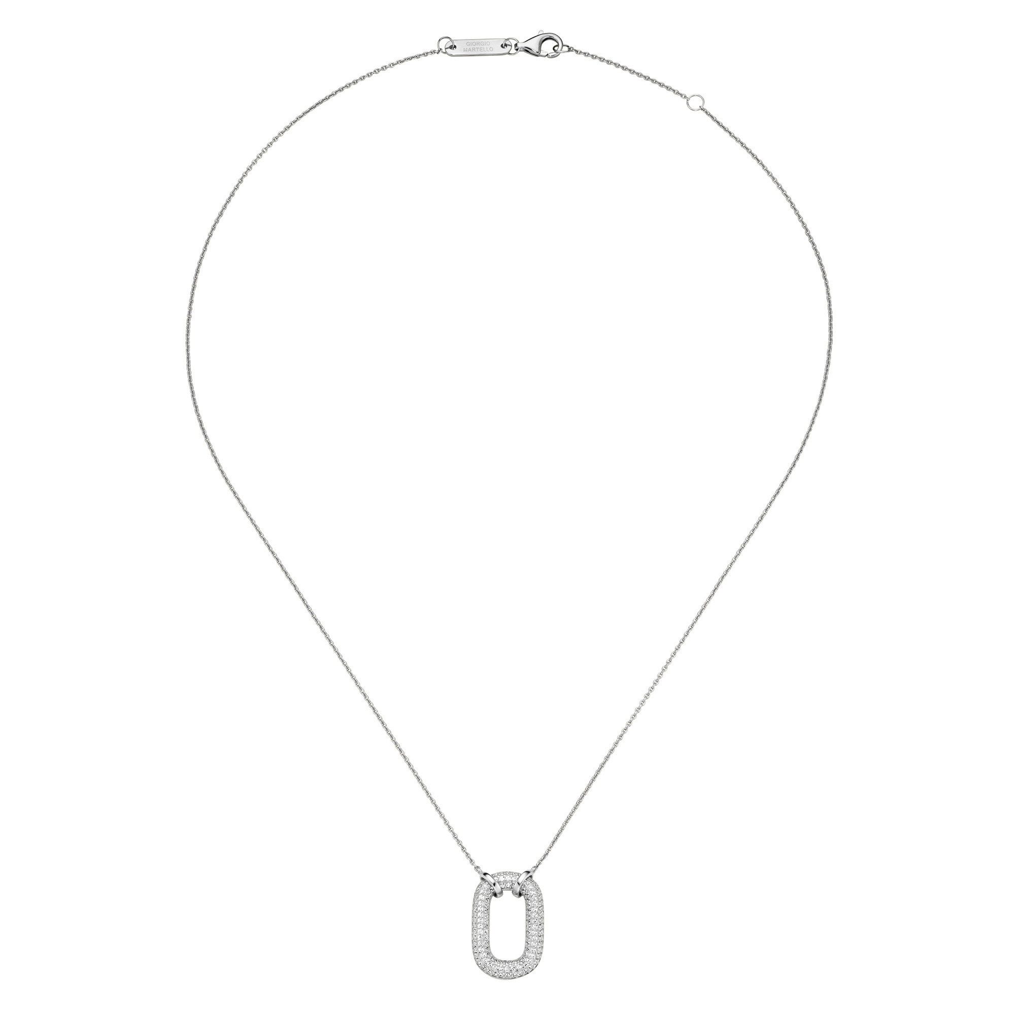 GIORGIO MARTELLO MILANO Collier mit Zirkonia, Silber 925