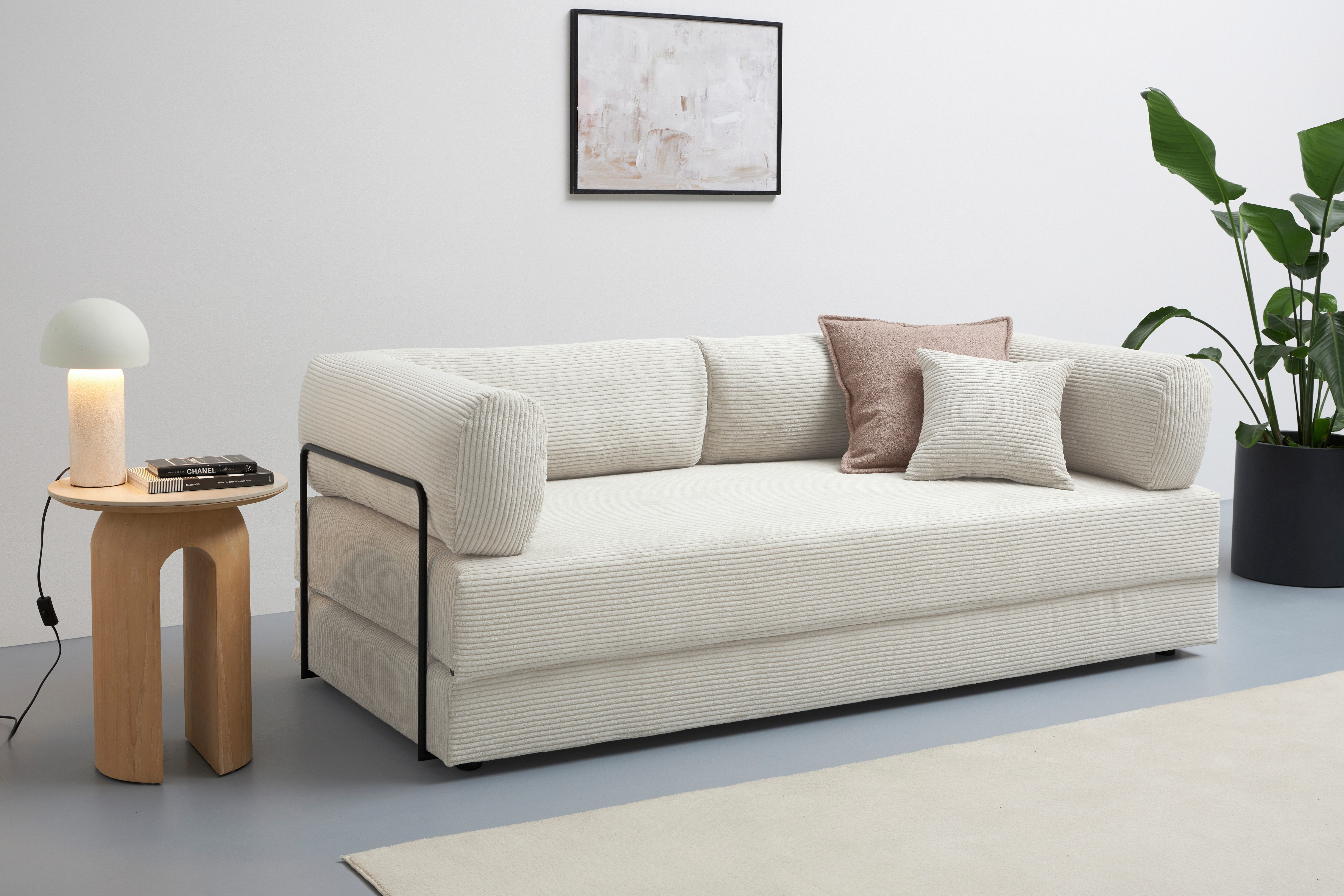 homsy by Ana Johnson Schlafsofa Folda, Breite 206 cm, Liegefläche 181x198 cm, mit Bett-/Schlaffunktion, inkl. 1x Zierkissen, Tonnentaschenfederkern