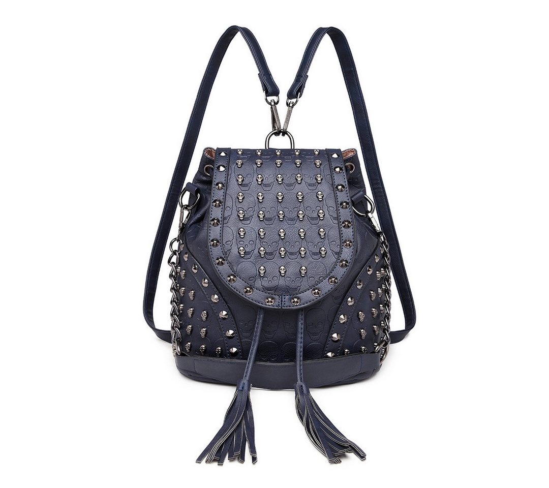 Miss Lulu Rucksack Mode Rucksack, Handtaschen für Frauen mit Ketten-Schultergurt & Nieten