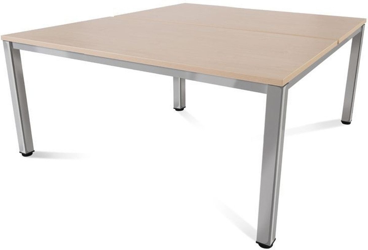 Schreibtisch Mehrfacharbeitstisch Executive BxTxH 160x163x73cm Gestell verchromt Pl
