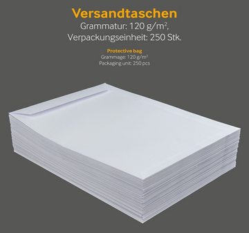 Blanke Briefhüllen Briefumschlag Versandtaschen - Weiß ~229 x 324 mm (DIN C4), 120 g/qm Offset, Ohne