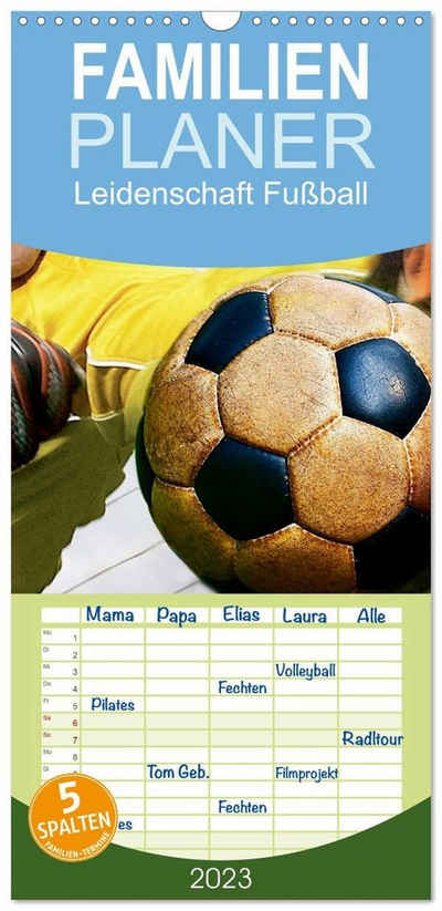 CALVENDO Wandkalender »Leidenschaft Fußball (Wandkalender 2023, 21 cm x 45 cm, hoch)«