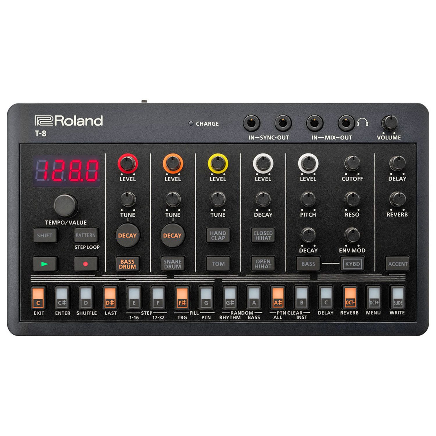 Roland Audio Roland Aira T-8 Beat Machine Drum-Computer + Bonus In-Ear Kopfhörer Digitales Aufnahmegerät (Drum Machine mit Integrierte Effekte)