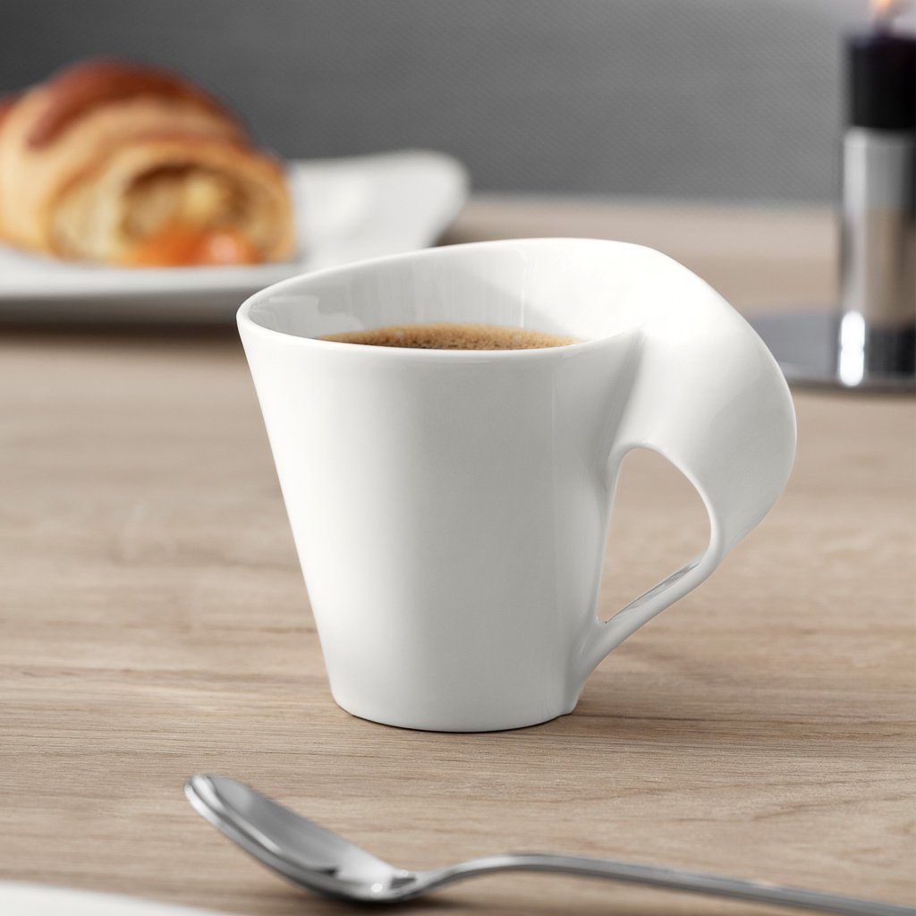 Villeroy & Boch Tasse NewWave Kaffeetasse, 200 ml, 6 Stück, weiß, 6-tlg., Porzellan, Premium Porcelain, mikrow.- & spülm.sicher, Made in Germany