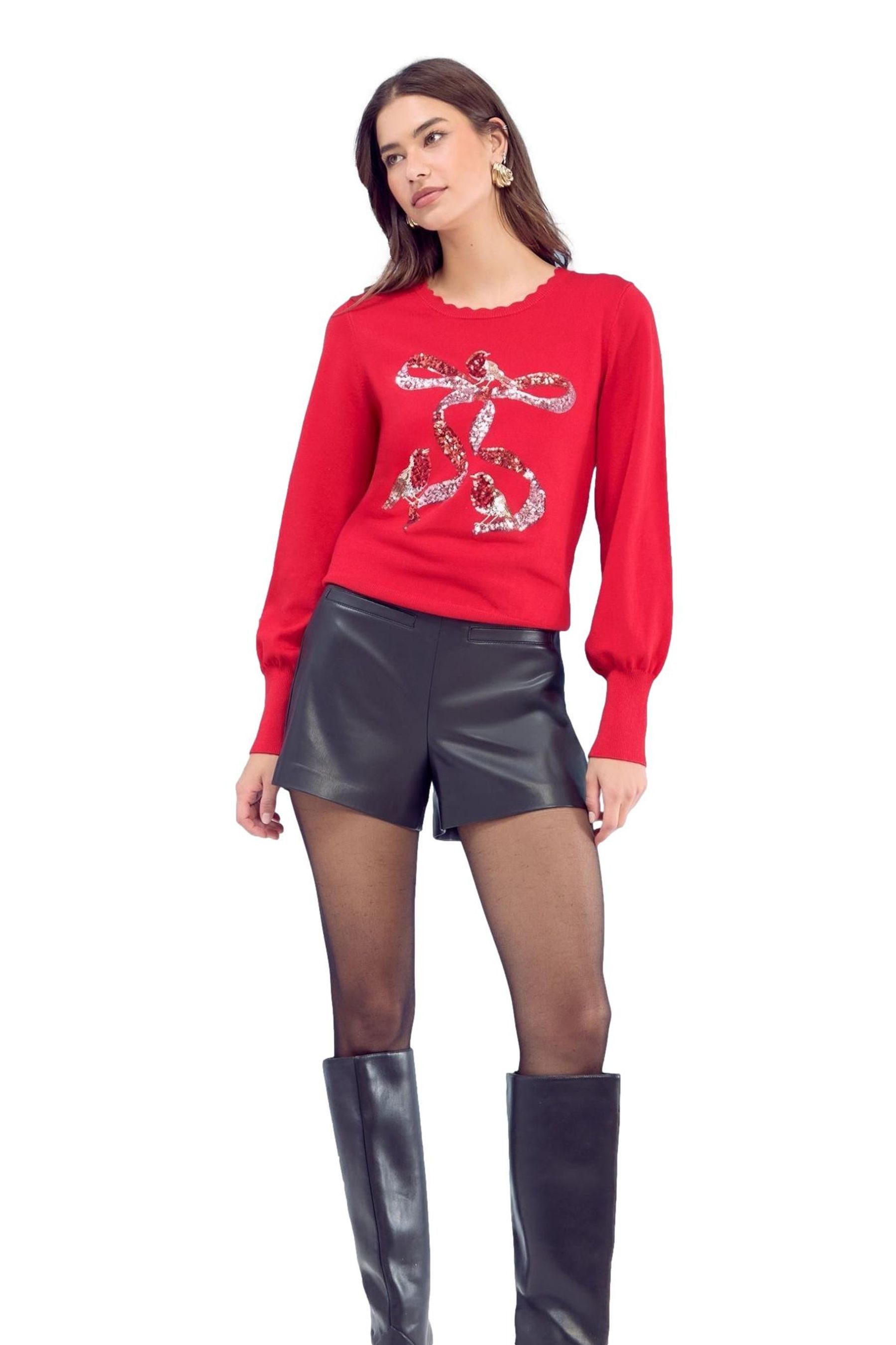 LIPSY Rundhalspullover Lipsy Weihnachten Feinstrickpullover, Petite (1-tlg)