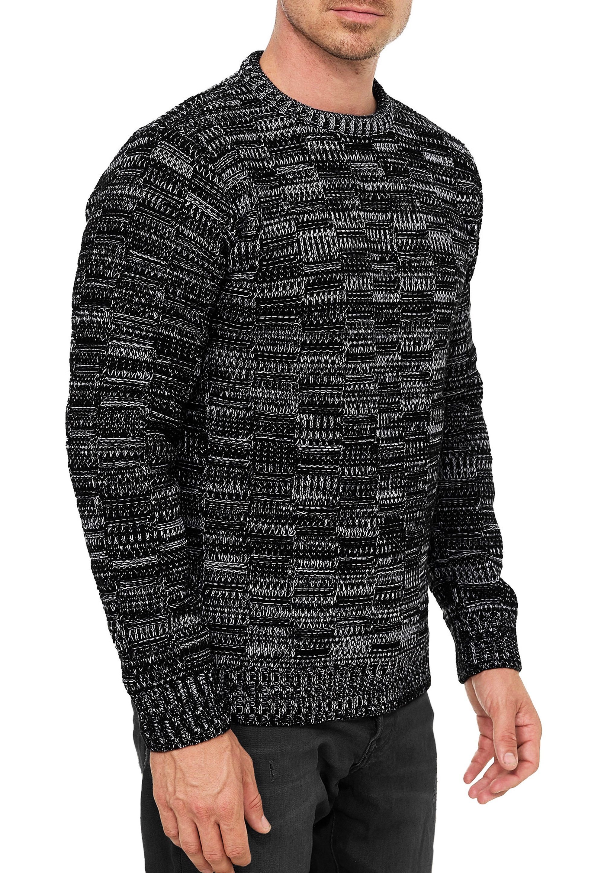 R-NEAL Rundhalspullover Herren Pullover Freizeit Grobstrick günstig online kaufen