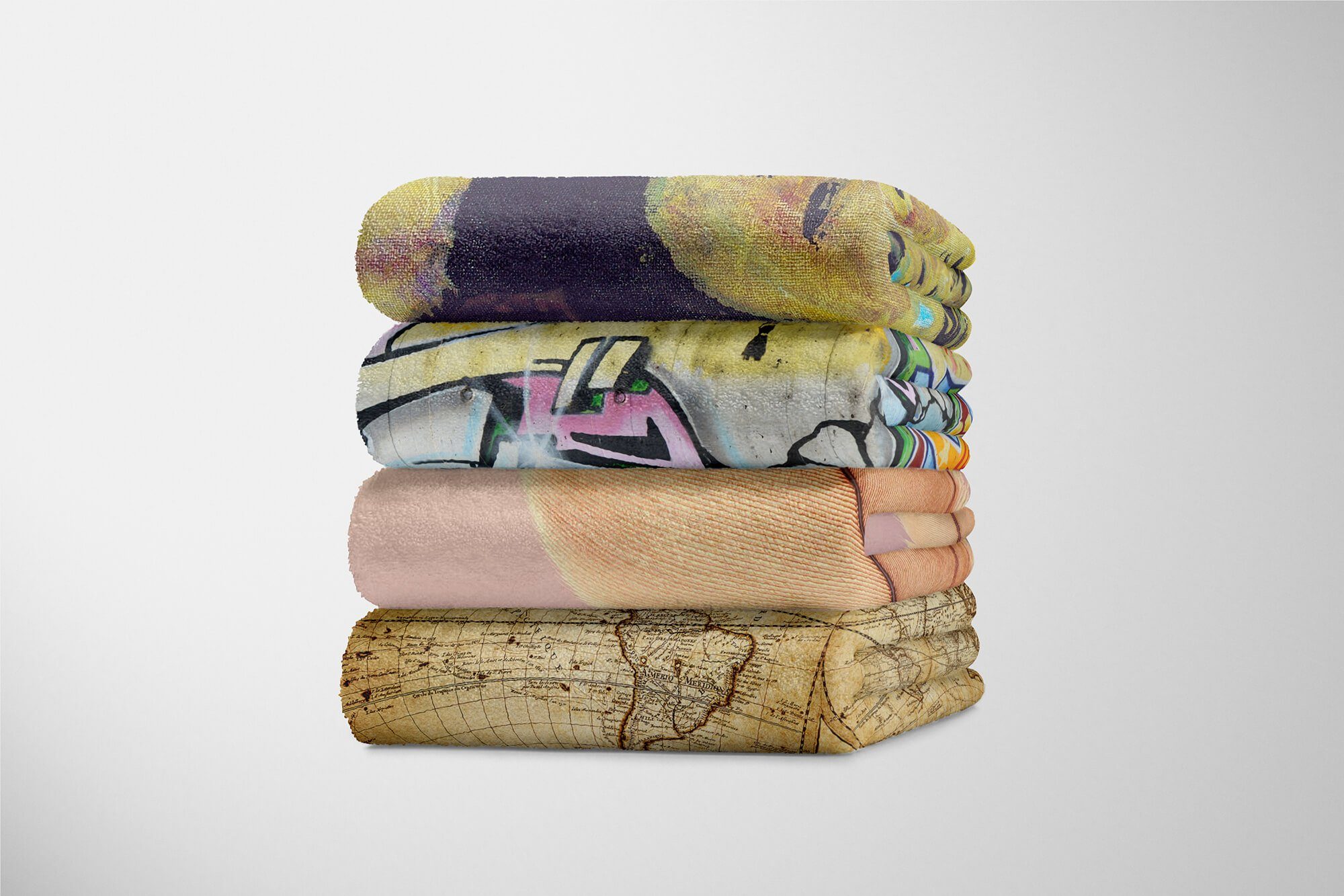 Sinus Art Handtuch mit Kuscheldecke Leicht Handtücher Feder Strandhandtuch Baumwolle-Polyester-Mix (1-St), Saunatuch Fotok, Handtuch Fotomotiv