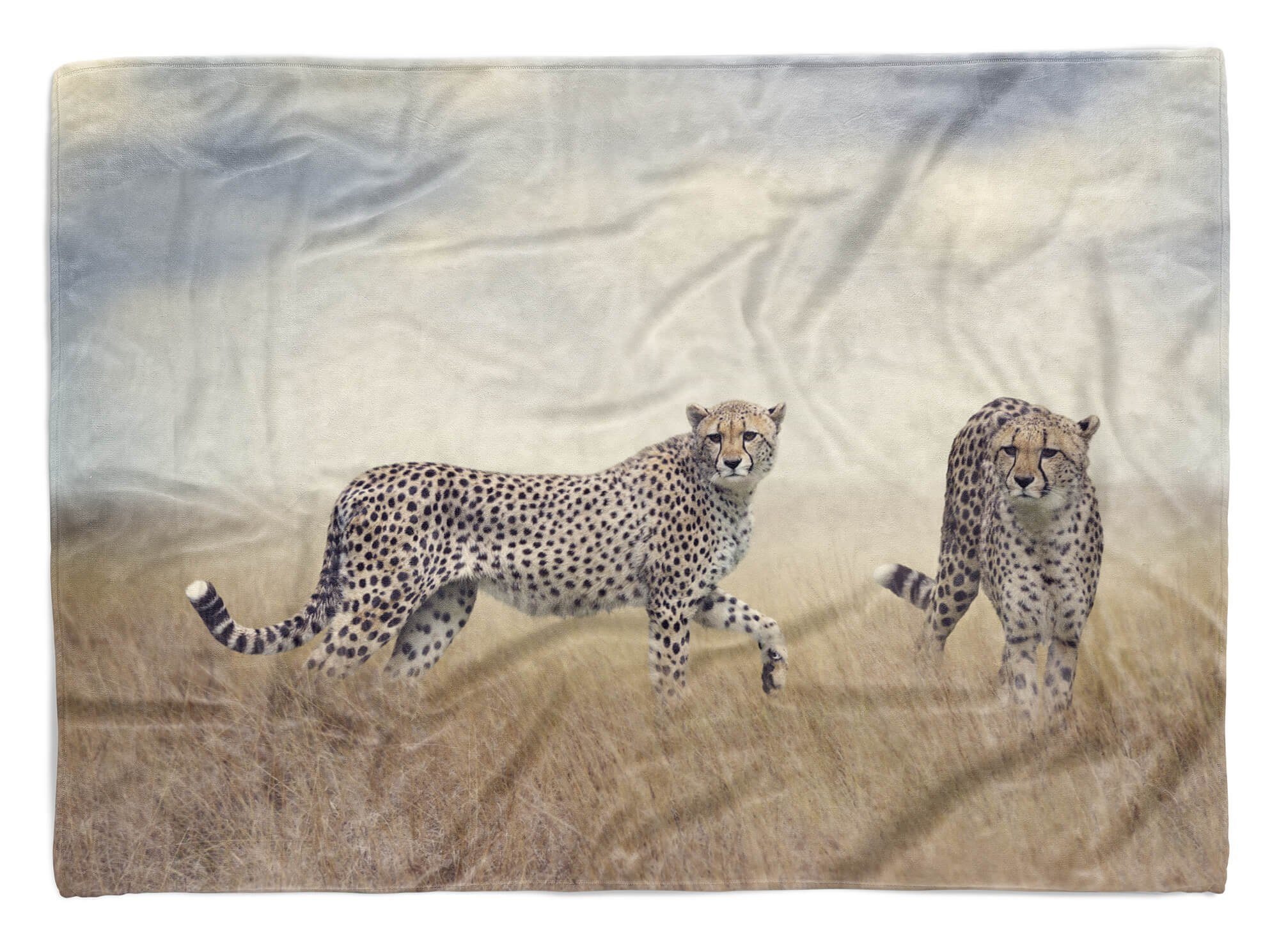 Handtücher Handtuch Strandhandtuch Saunatuch Kuscheldecke mit Tiermotiv Geparde Afrika, Baumwolle-Polyester-Mix (1-St), Handtuch