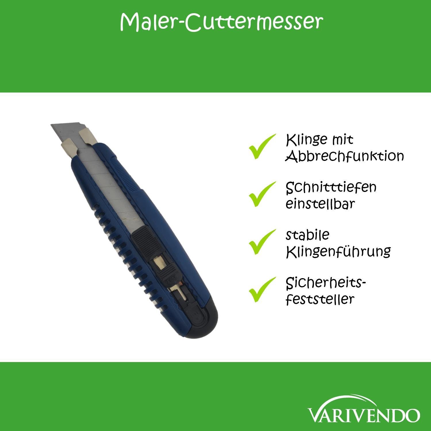 Maler-Cuttermesser 18mm ovale Cuttermesser Stammartikel Handwerkerausführung blau