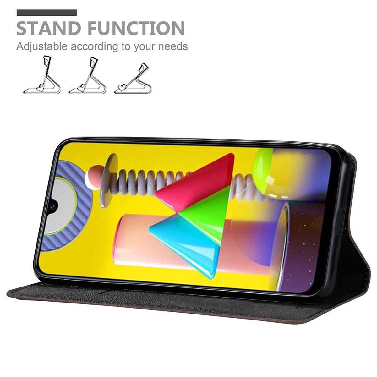 Cadorabo Handyhülle für Samsung Galaxy M31 Hülle Samsung Galaxy M31, Hülle Schutzhülle mit Standfunktion, Magnetverschluss und Kartenfach