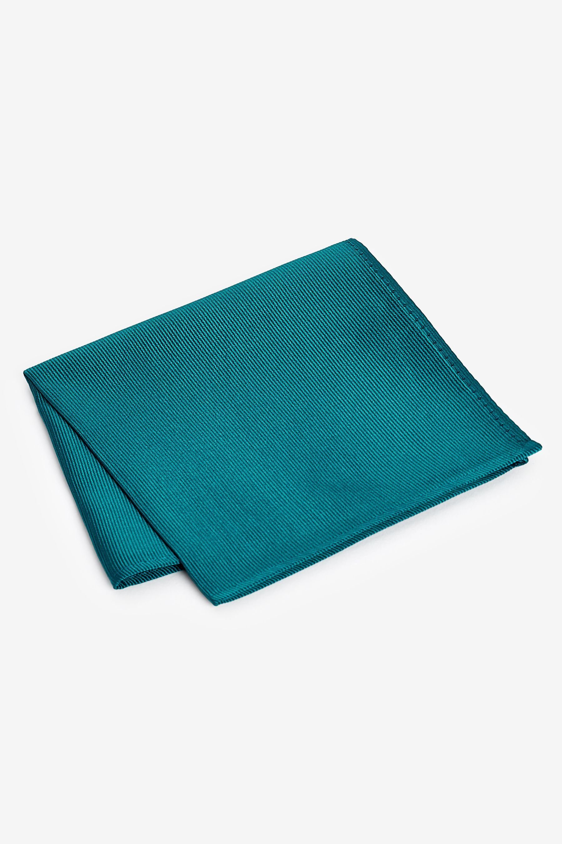 Next Einstecktuch Einstecktuch aus recyceltem Polyester-Twill, (1-St) Teal Blue