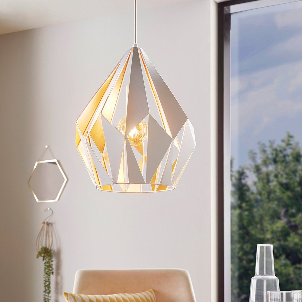 EGLO Pendelleuchte CARLTON 1, ohne Leuchtmittel, Vintage Pendellampe, 1 flammig, Drahtgeflecht, Industrial, 110x31cm